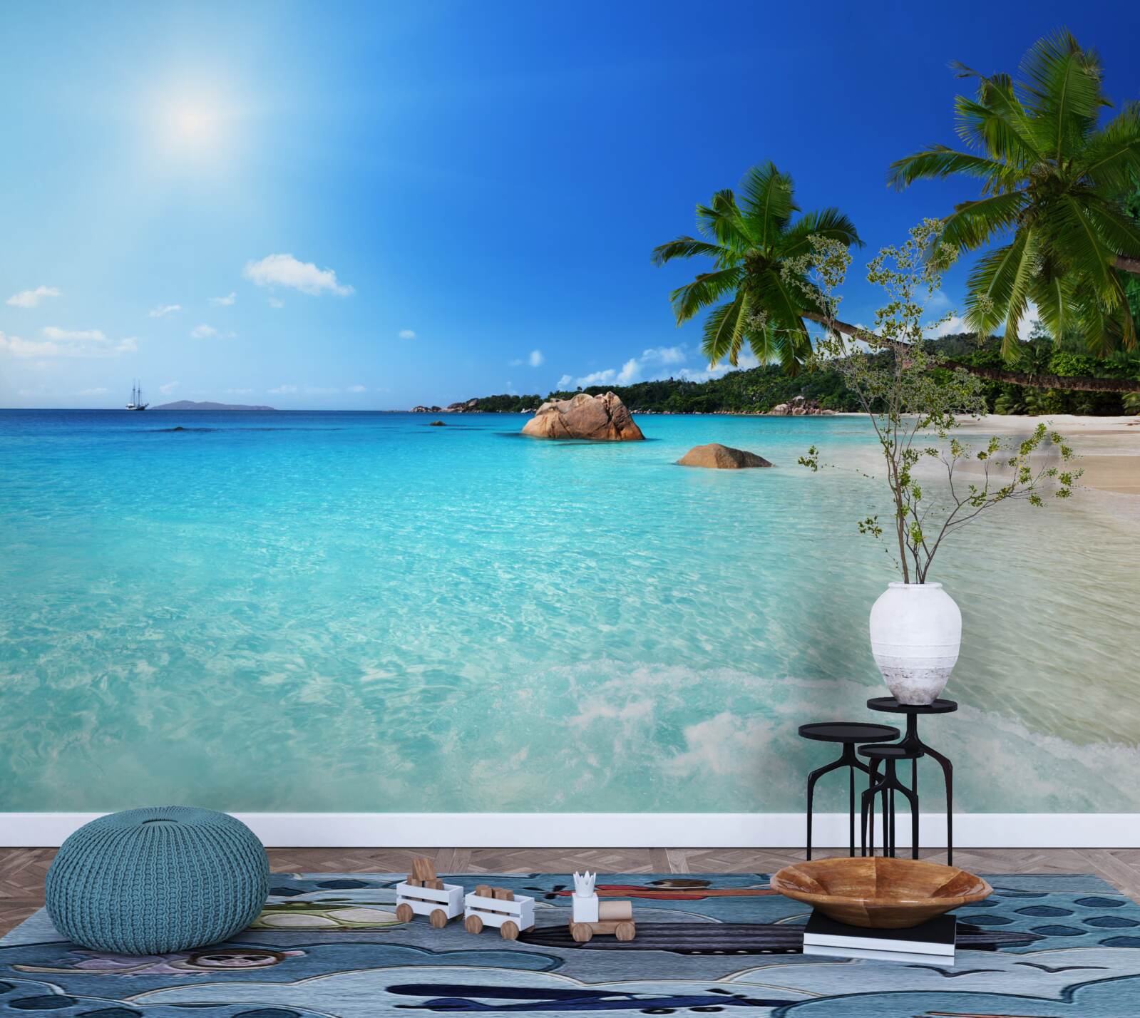 Fototapeta tyrkysová voda na exotickom pobreží