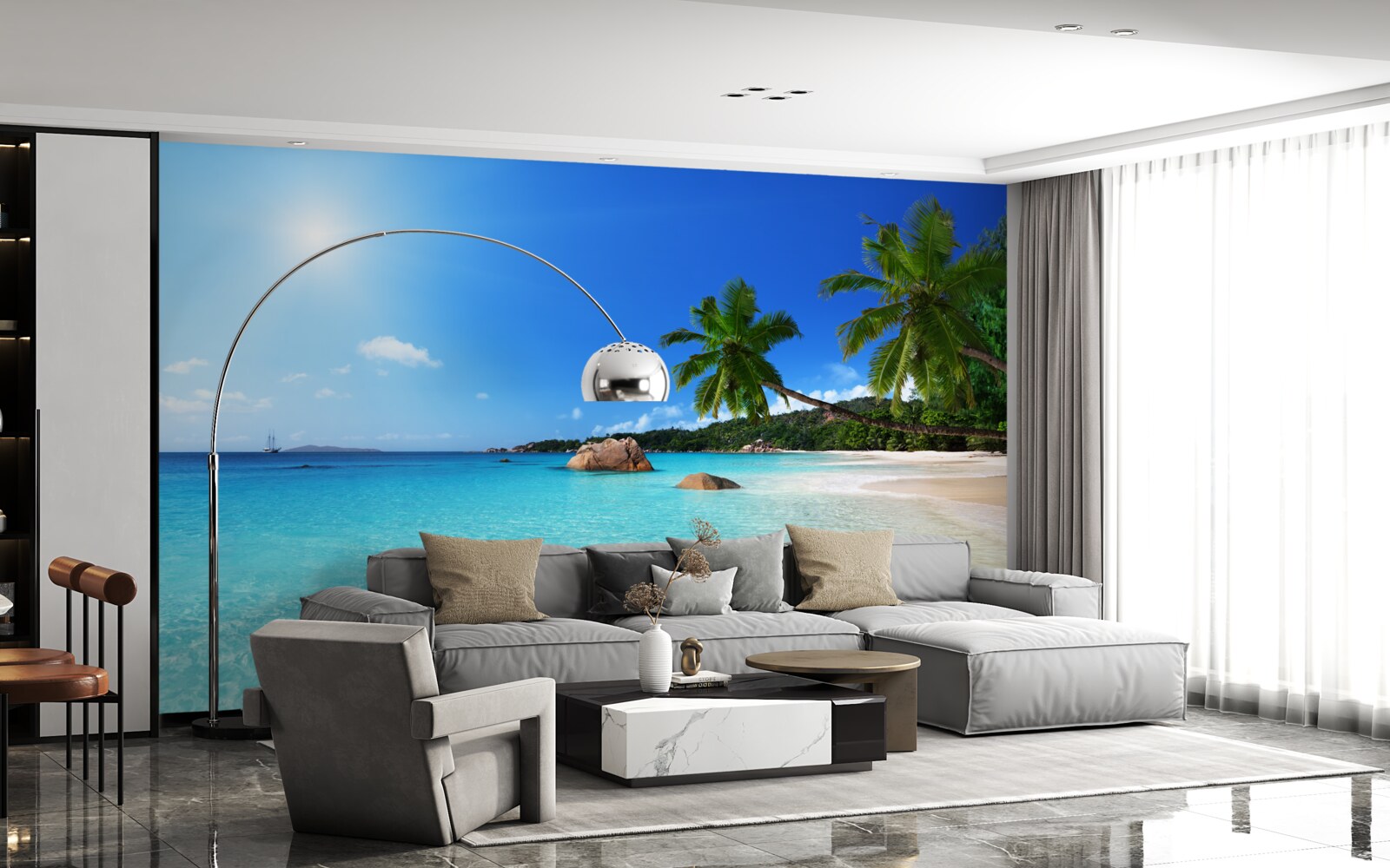 Fototapeta tyrkysová voda na exotickom pobreží