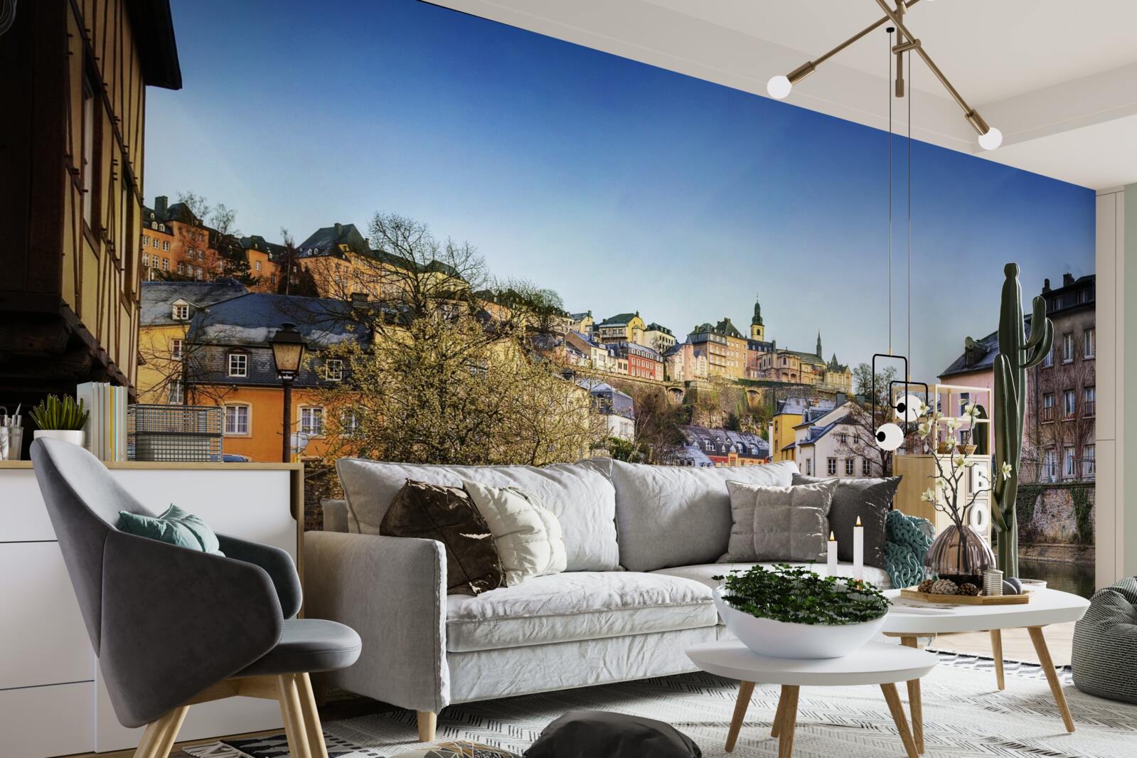 Fototapeta Cez rieku vedúci most do starého mesta