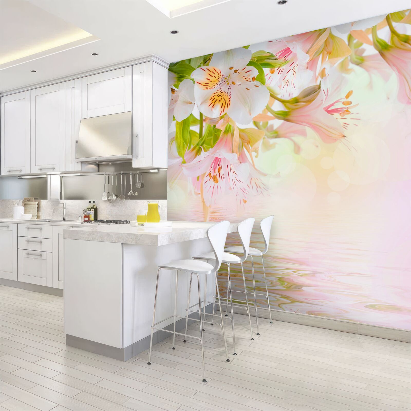 Fototapeta jemné kvety v rôznych farbách a tvaroch majú tendenciu sa rozmazávať