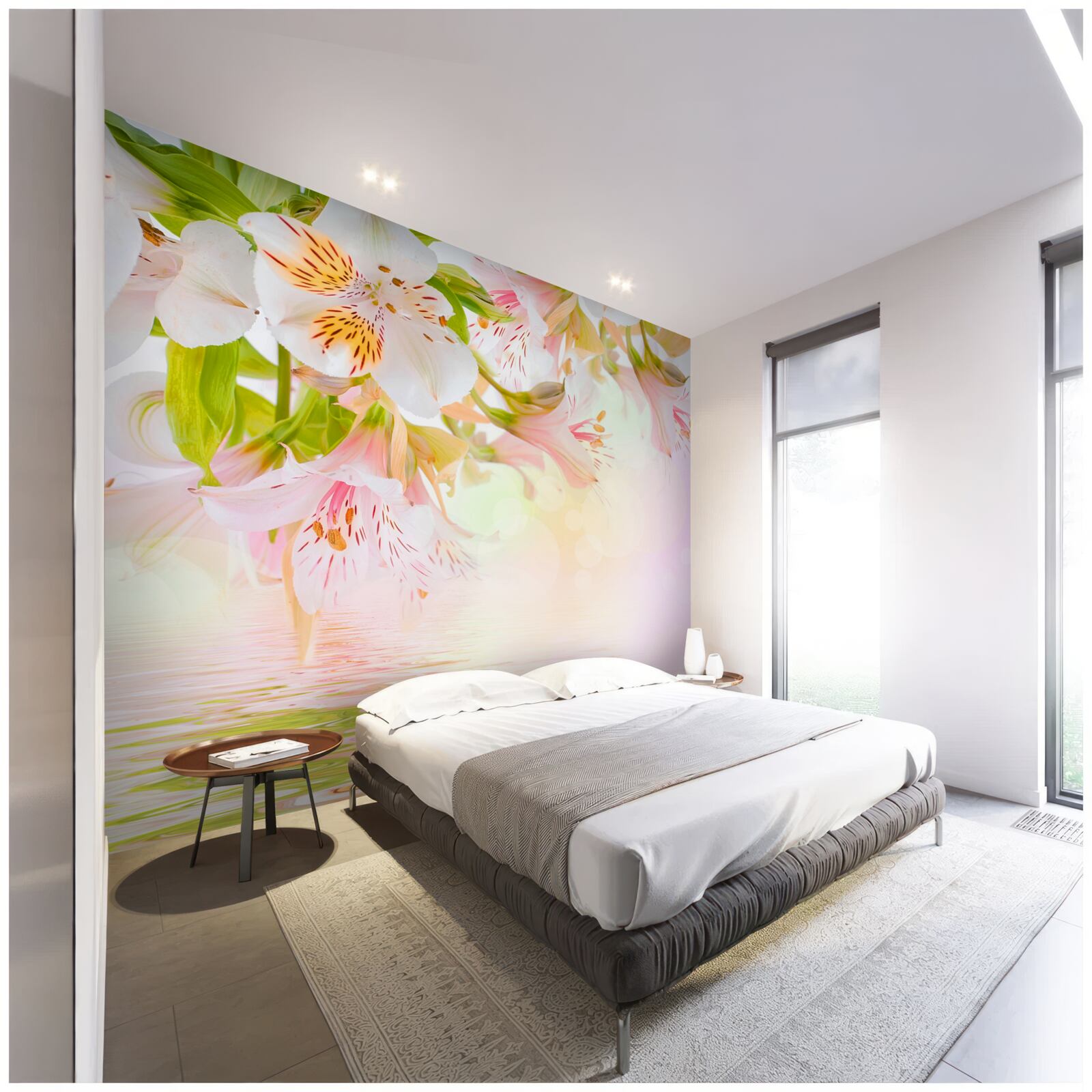 Fototapeta jemné kvety v rôznych farbách a tvaroch majú tendenciu sa rozmazávať