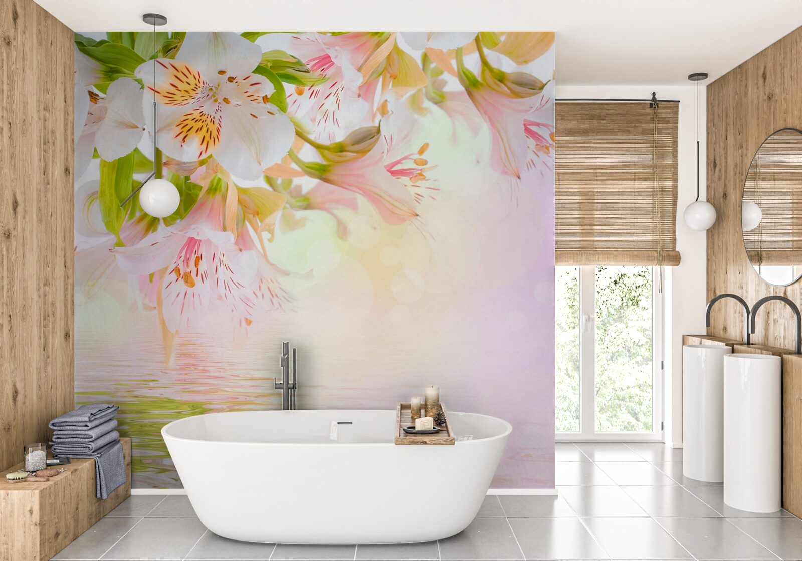 Fototapeta jemné kvety v rôznych farbách a tvaroch majú tendenciu sa rozmazávať