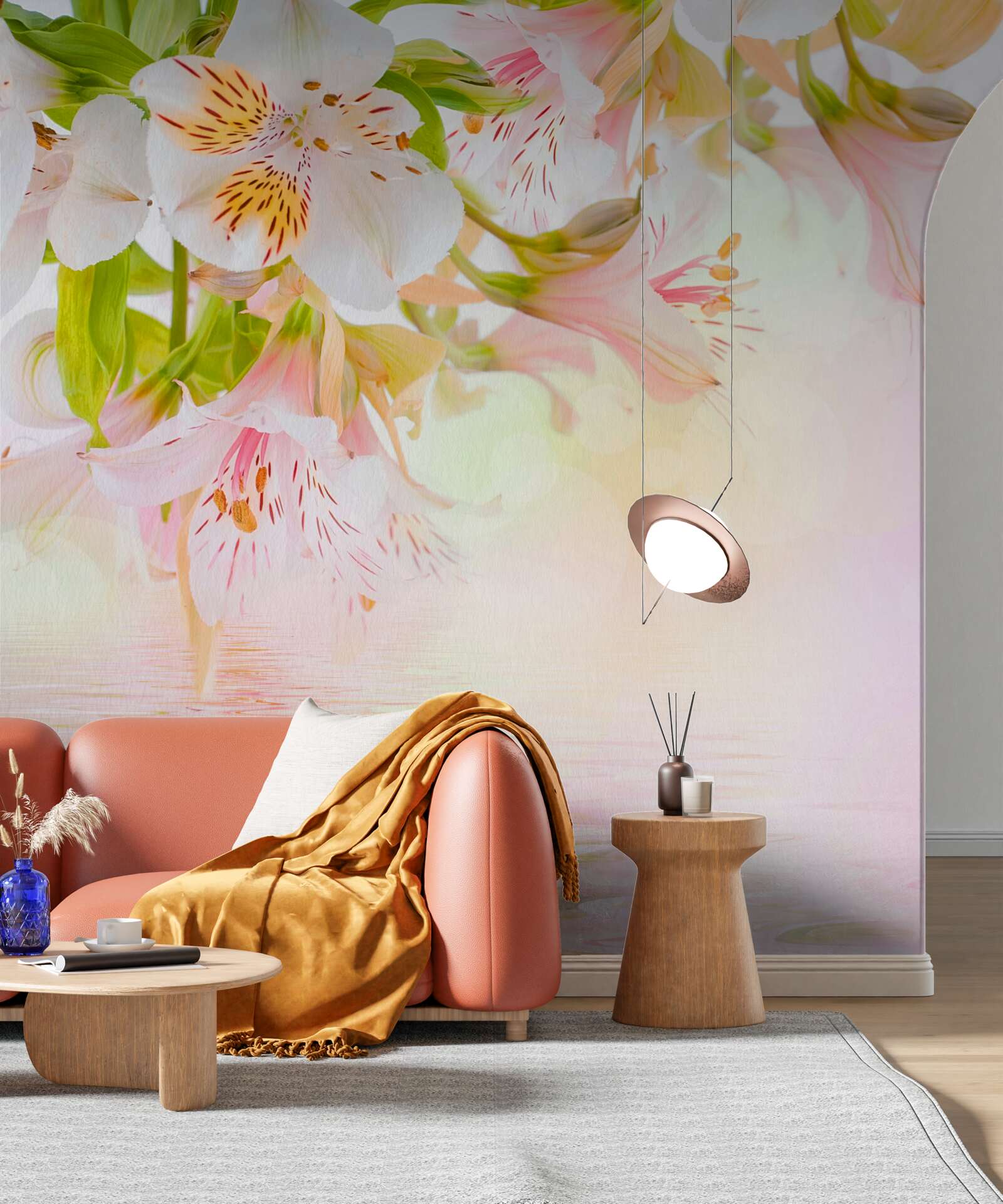 Fototapeta jemné kvety v rôznych farbách a tvaroch majú tendenciu sa rozmazávať