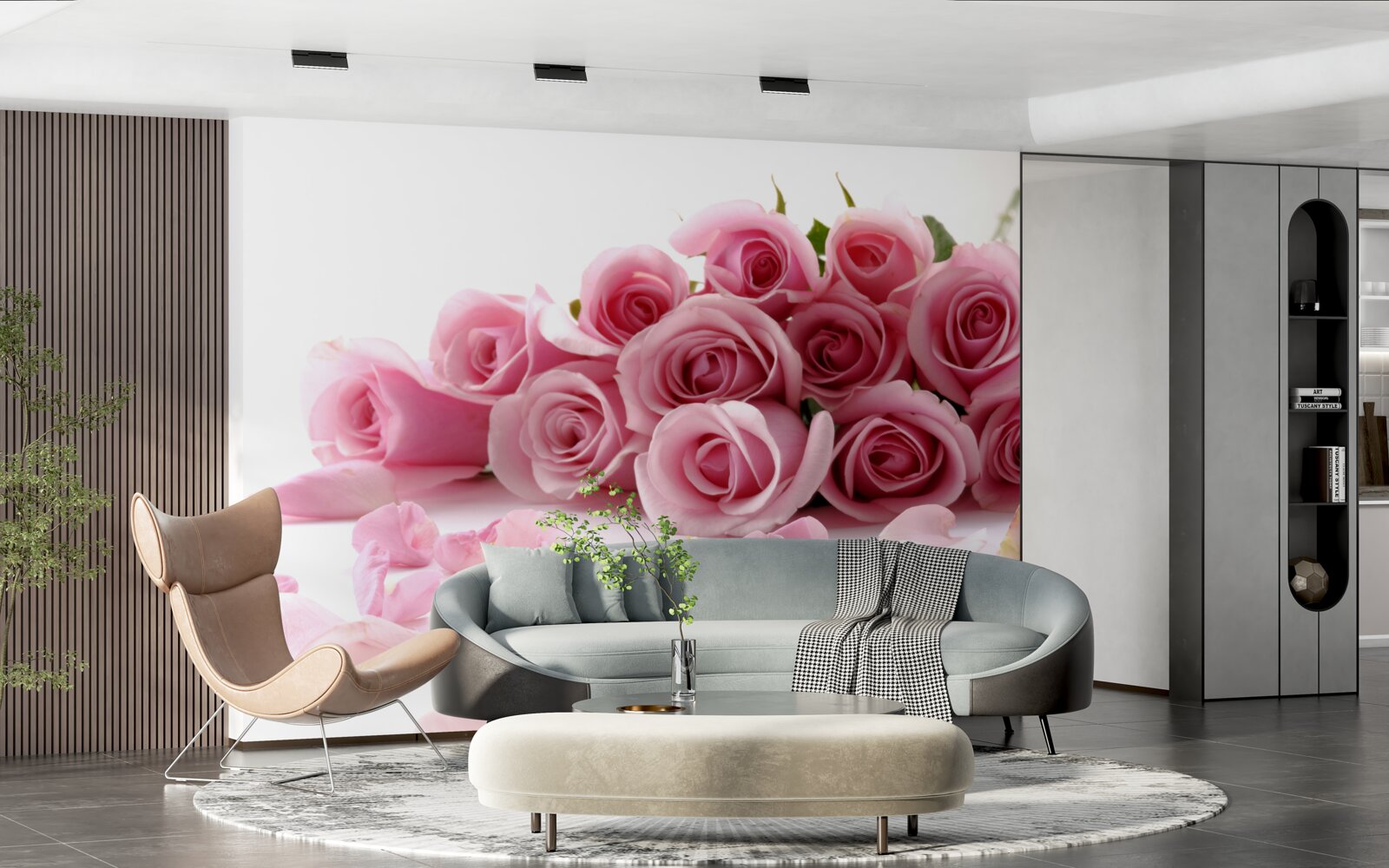 Fototapeta jemné ružové ruže s okvetnými lístkami v blízkosti vodnej hladiny