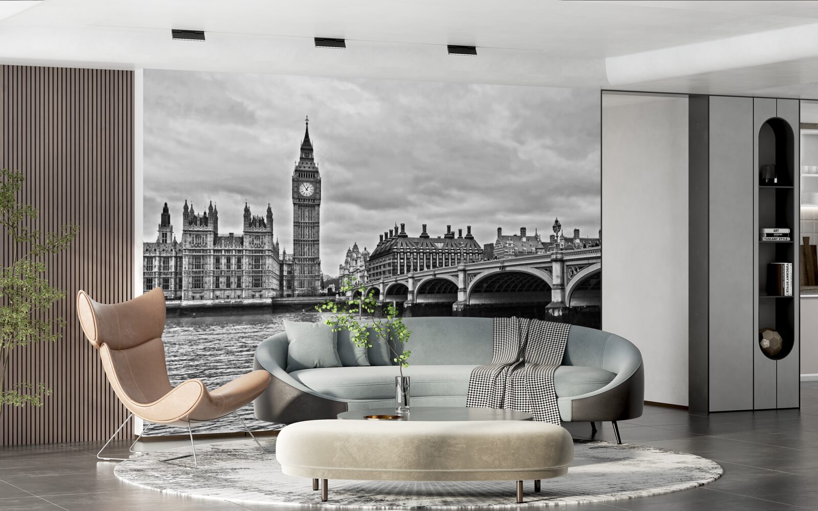 Fototapeta červený autobus ide na cez most v Anglicku