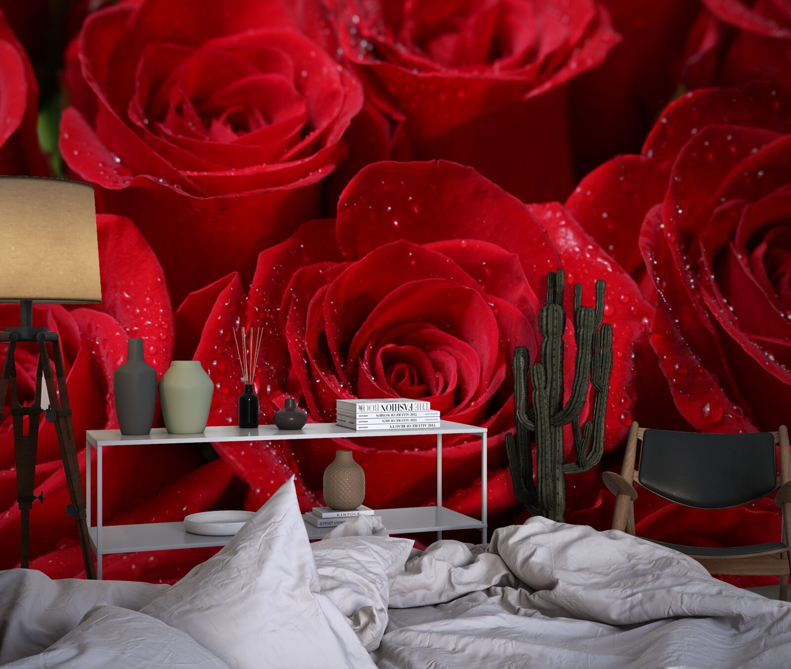 Fototapeta púčiky ruží bohatého šarlátového odtieňa