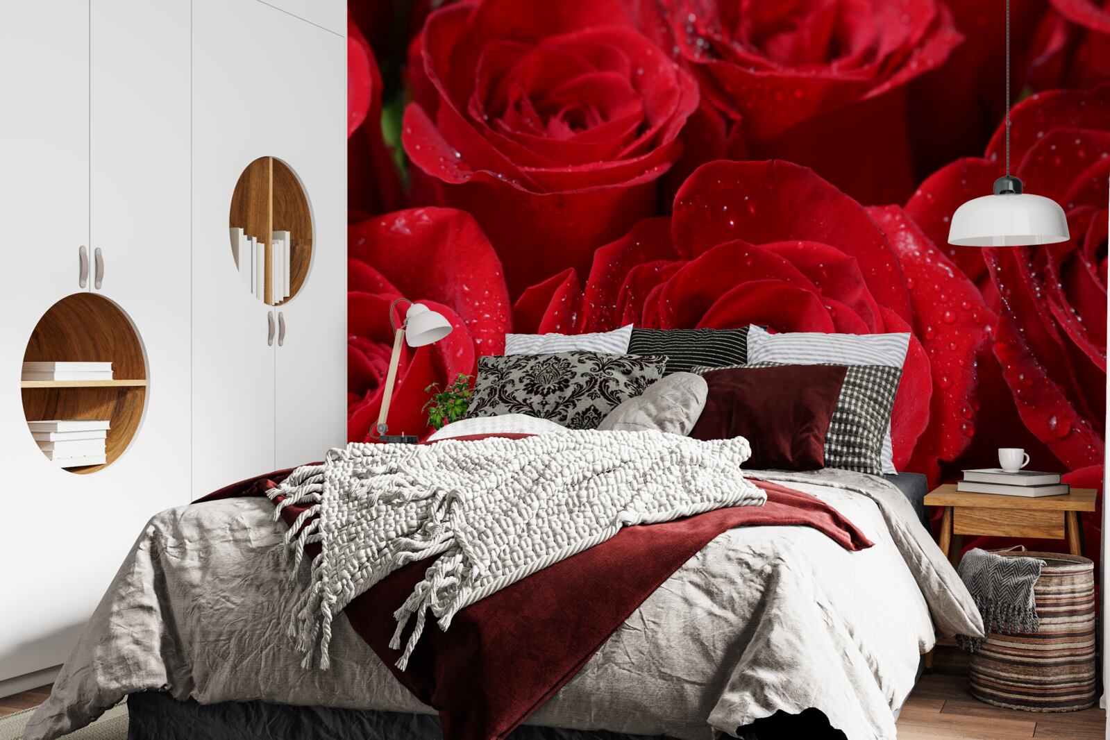 Fototapeta púčiky ruží bohatého šarlátového odtieňa