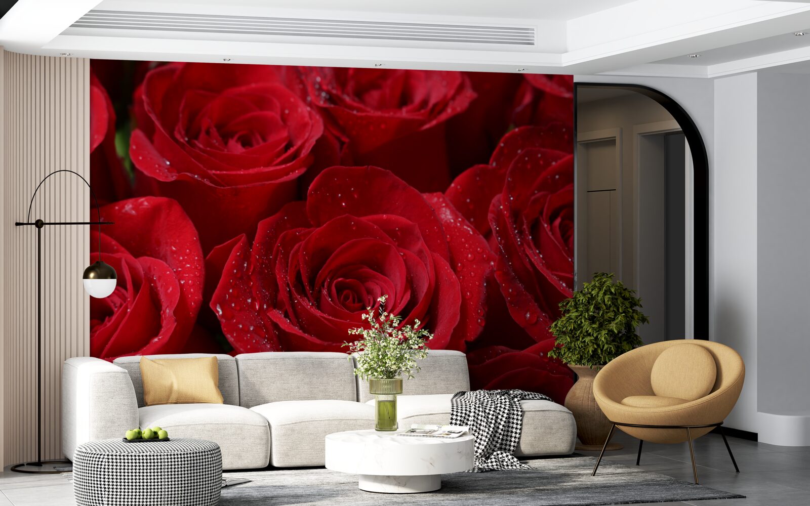 Fototapeta púčiky ruží bohatého šarlátového odtieňa