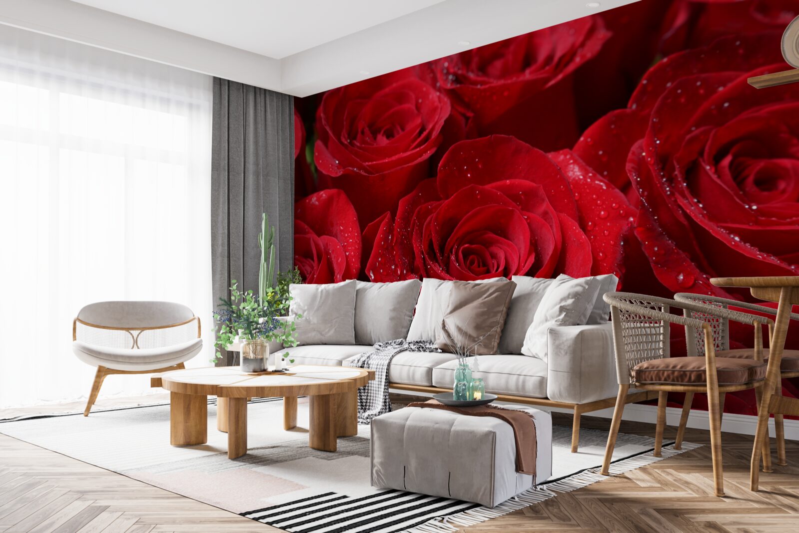 Fototapeta púčiky ruží bohatého šarlátového odtieňa