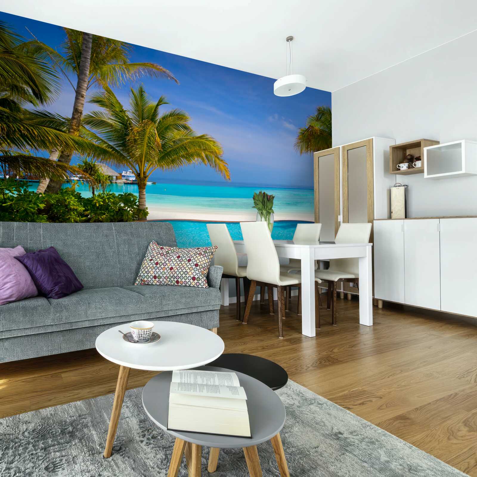 Fototapeta bazén v blízkosti brehu, pokrytý palmami