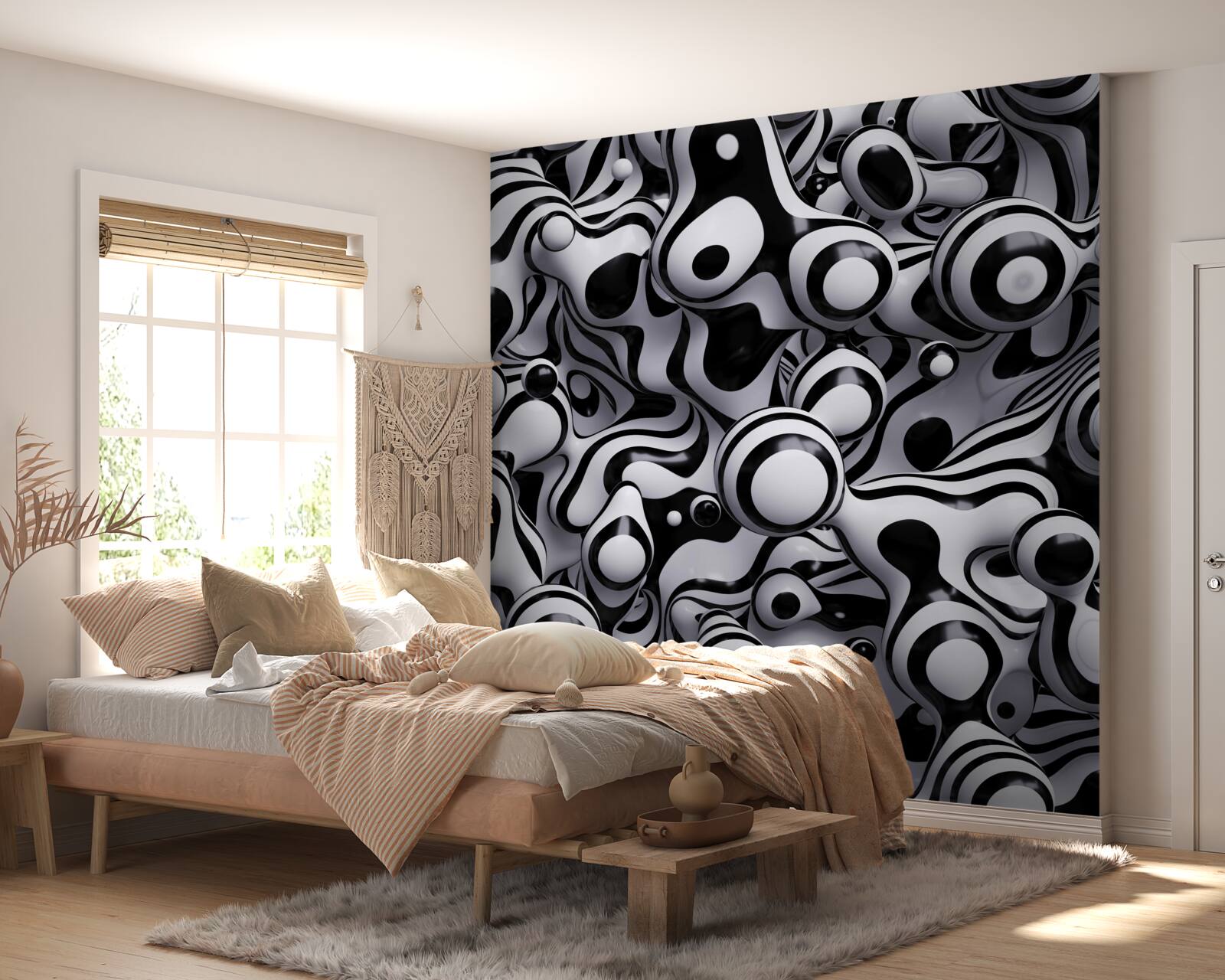 Fototapeta tmavé kvapky na vonkajšej strane bielej vody vytvárajú abstraktu