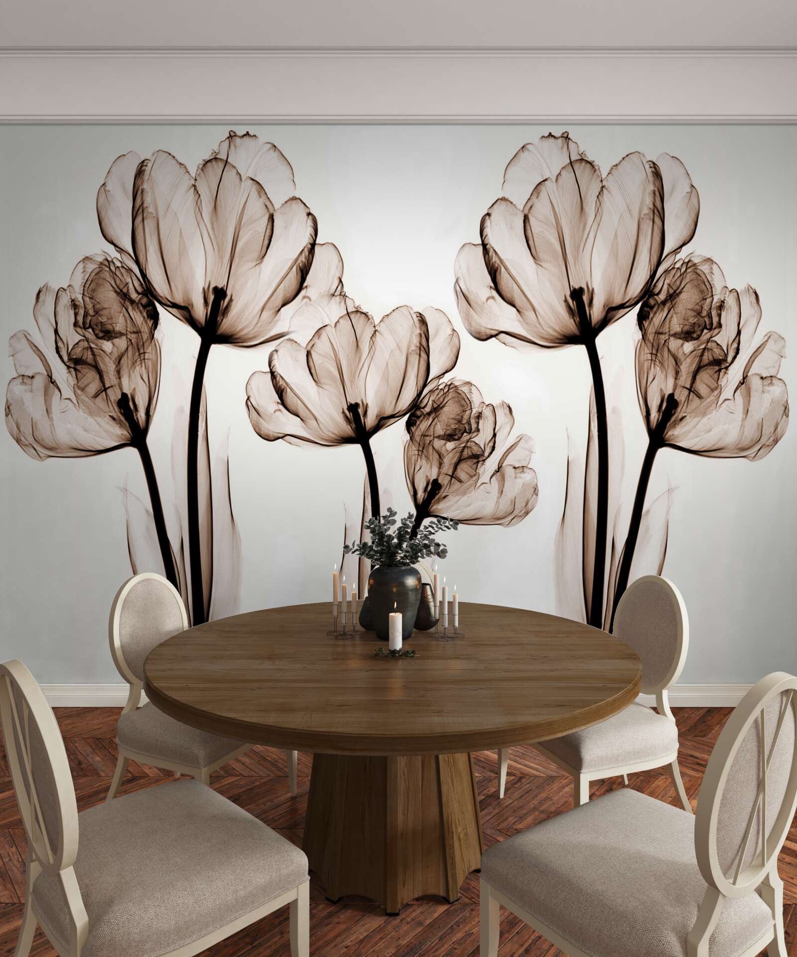 Fototapeta jemné a pôvabné kvety s priehľadnými púčikmi