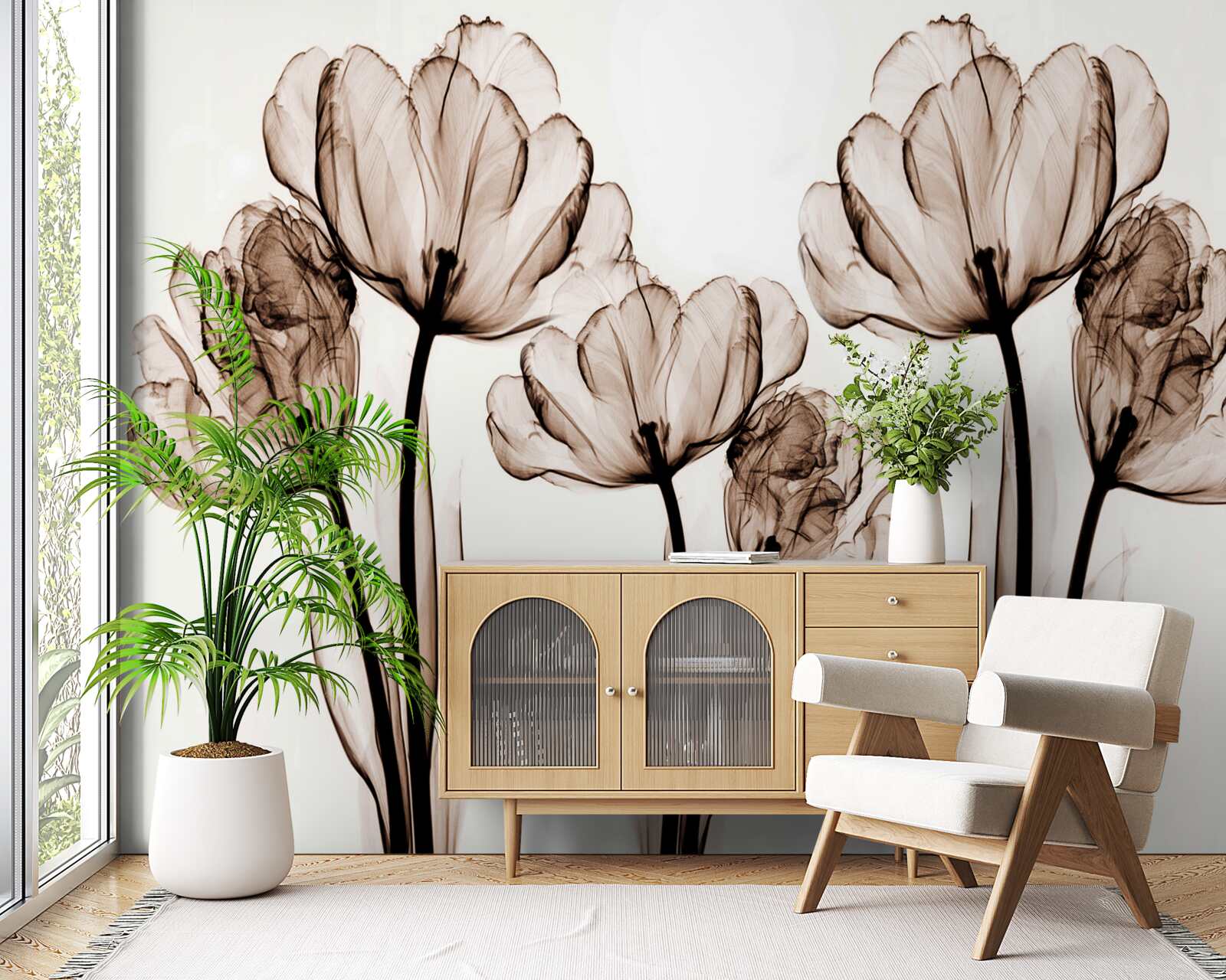 Fototapeta jemné a pôvabné kvety s priehľadnými púčikmi