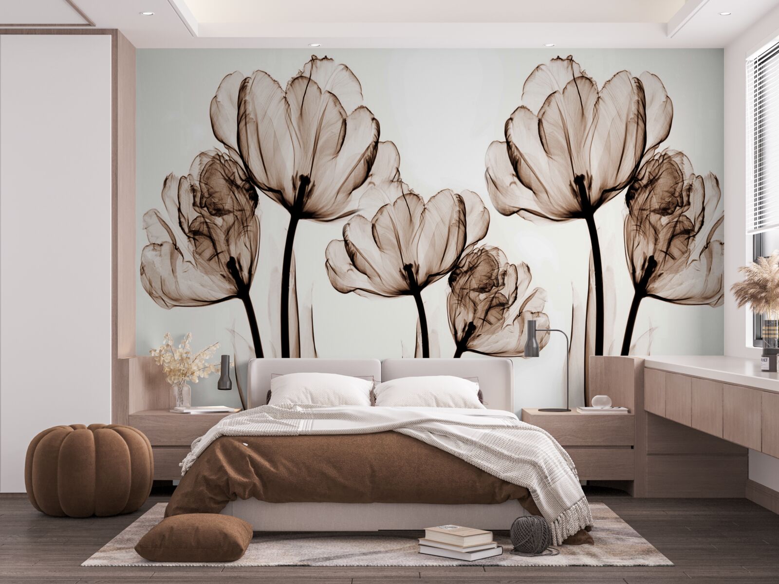 Fototapeta jemné a pôvabné kvety s priehľadnými púčikmi