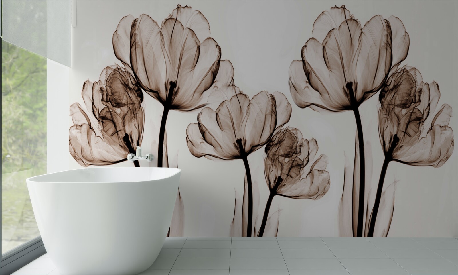 Fototapeta jemné a pôvabné kvety s priehľadnými púčikmi