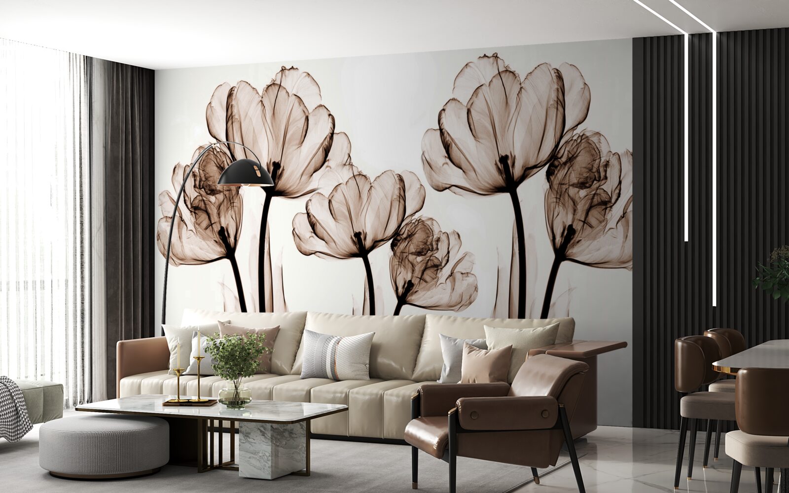 Fototapeta jemné a pôvabné kvety s priehľadnými púčikmi