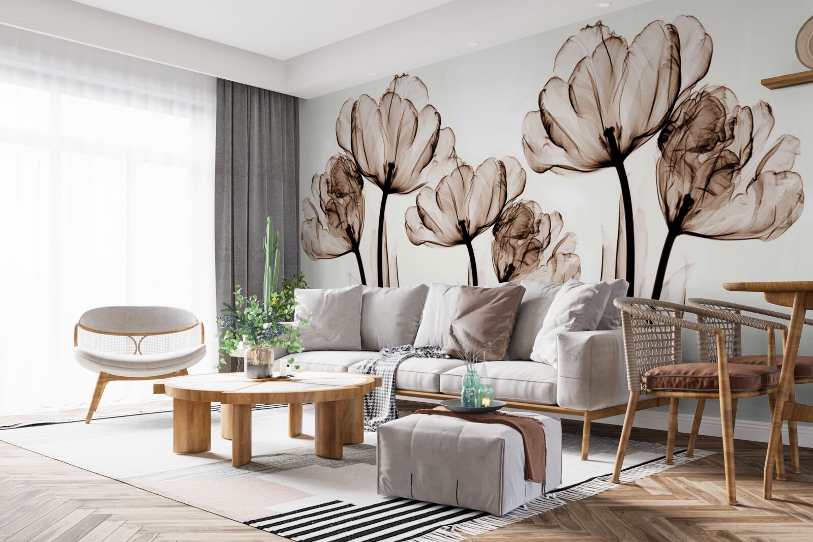 Fototapeta jemné a pôvabné kvety s priehľadnými púčikmi