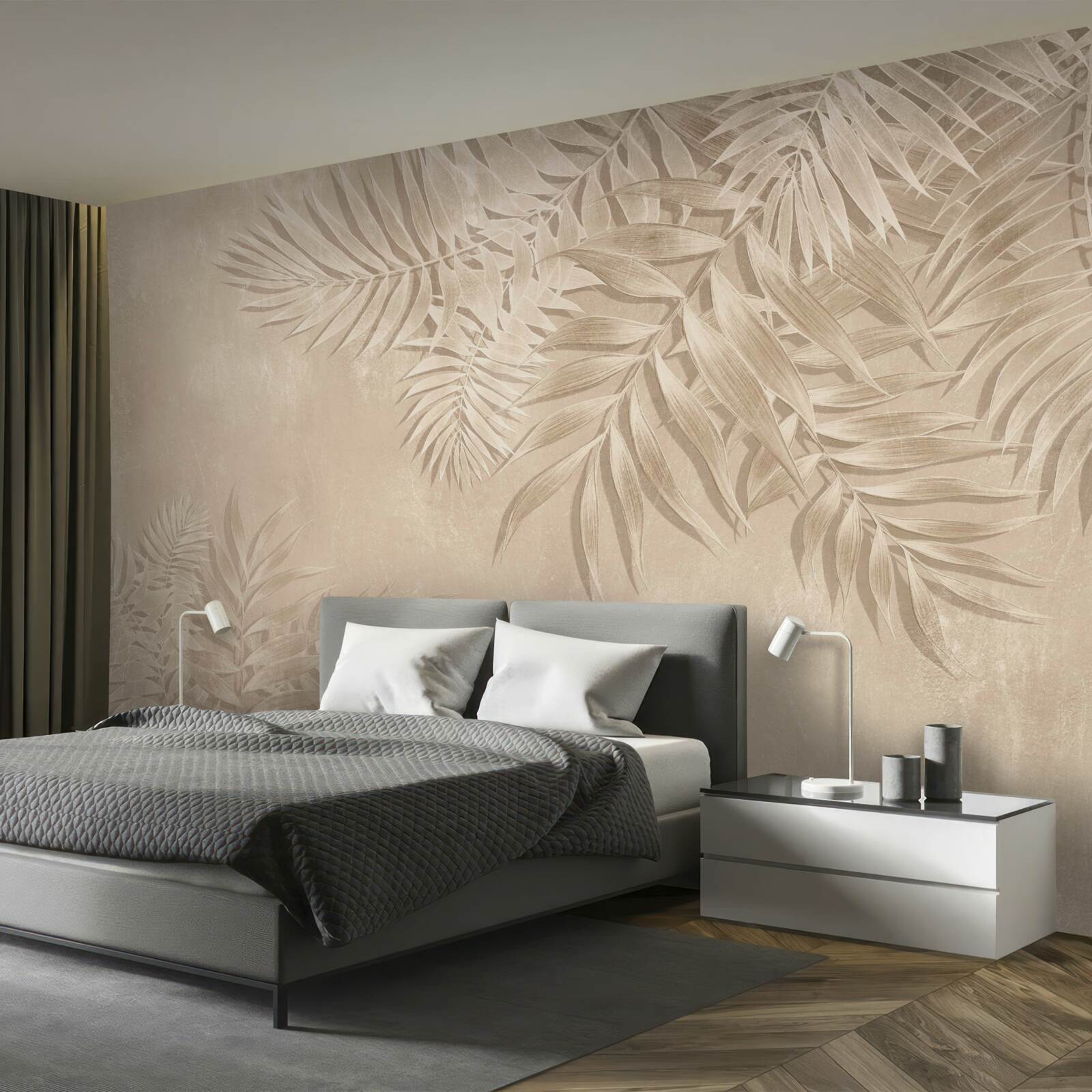 Fototapeta paprał a monstera písmená na svetlom poznaní