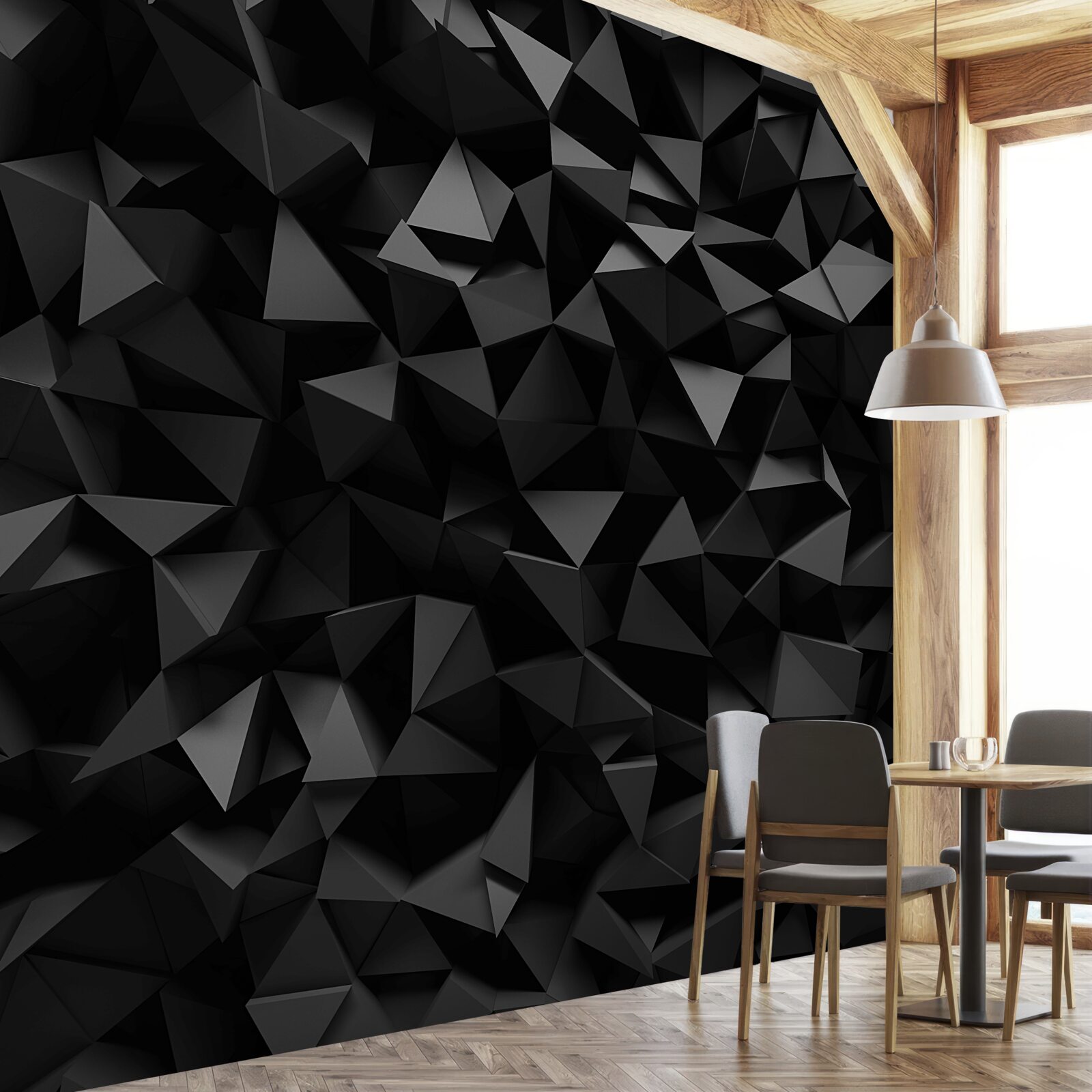 Fototapeta abstrakcia v podobe ostrých tvarov a tmavých vrcholov