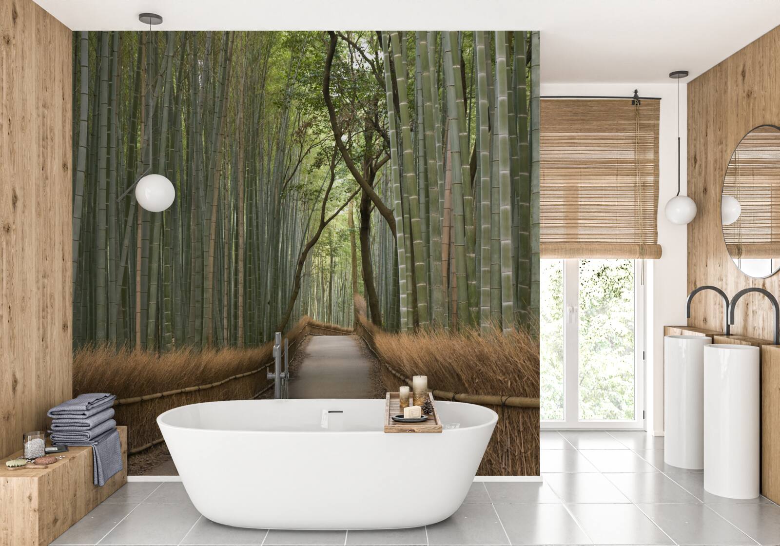 Fototapeta bambusové lesy sú vinie osamelá úzka cestička