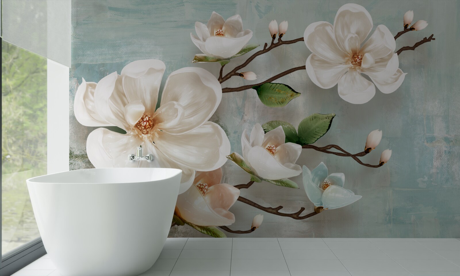 Fototapeta veľa bielych orchideí v záhrade