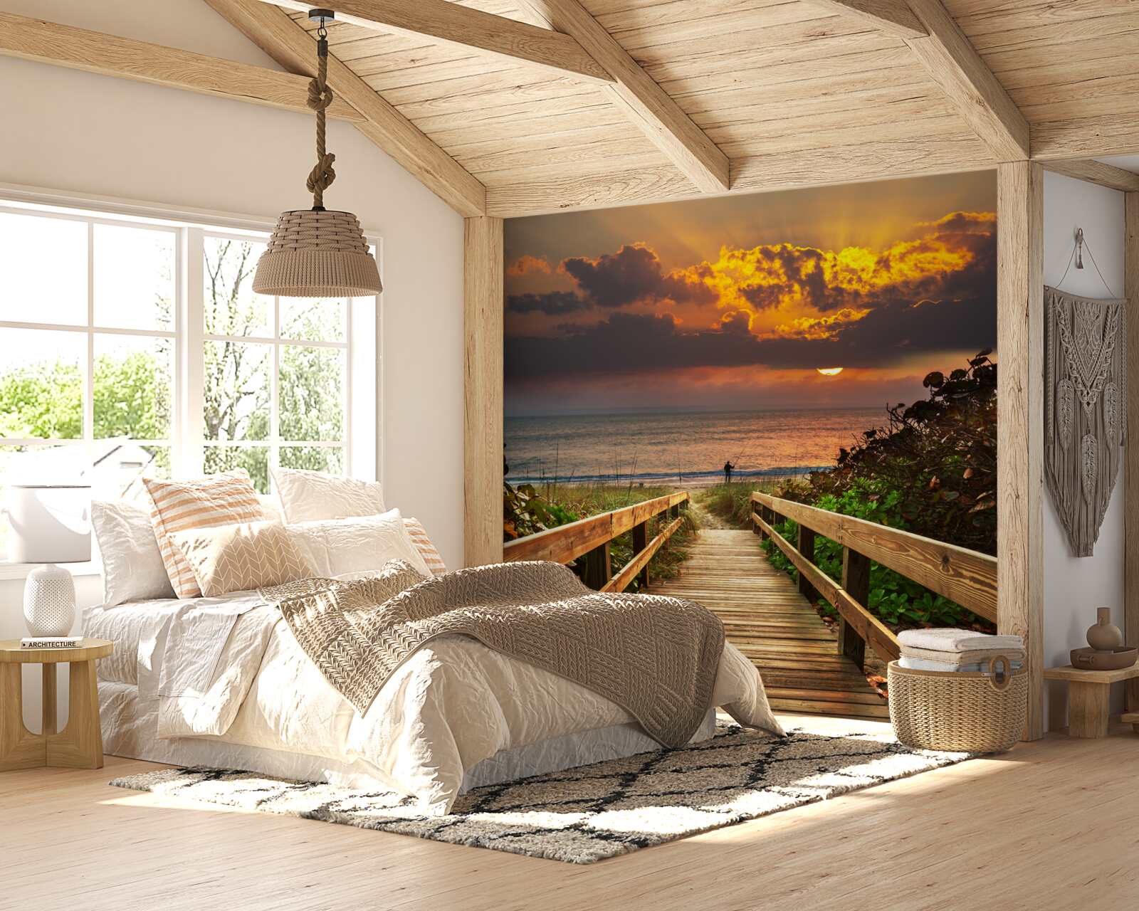 Fototapeta slnko padalo pod prikrývku na dych mora