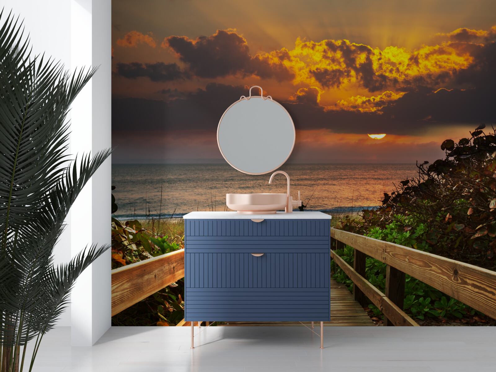 Fototapeta slnko padalo pod prikrývku na dych mora