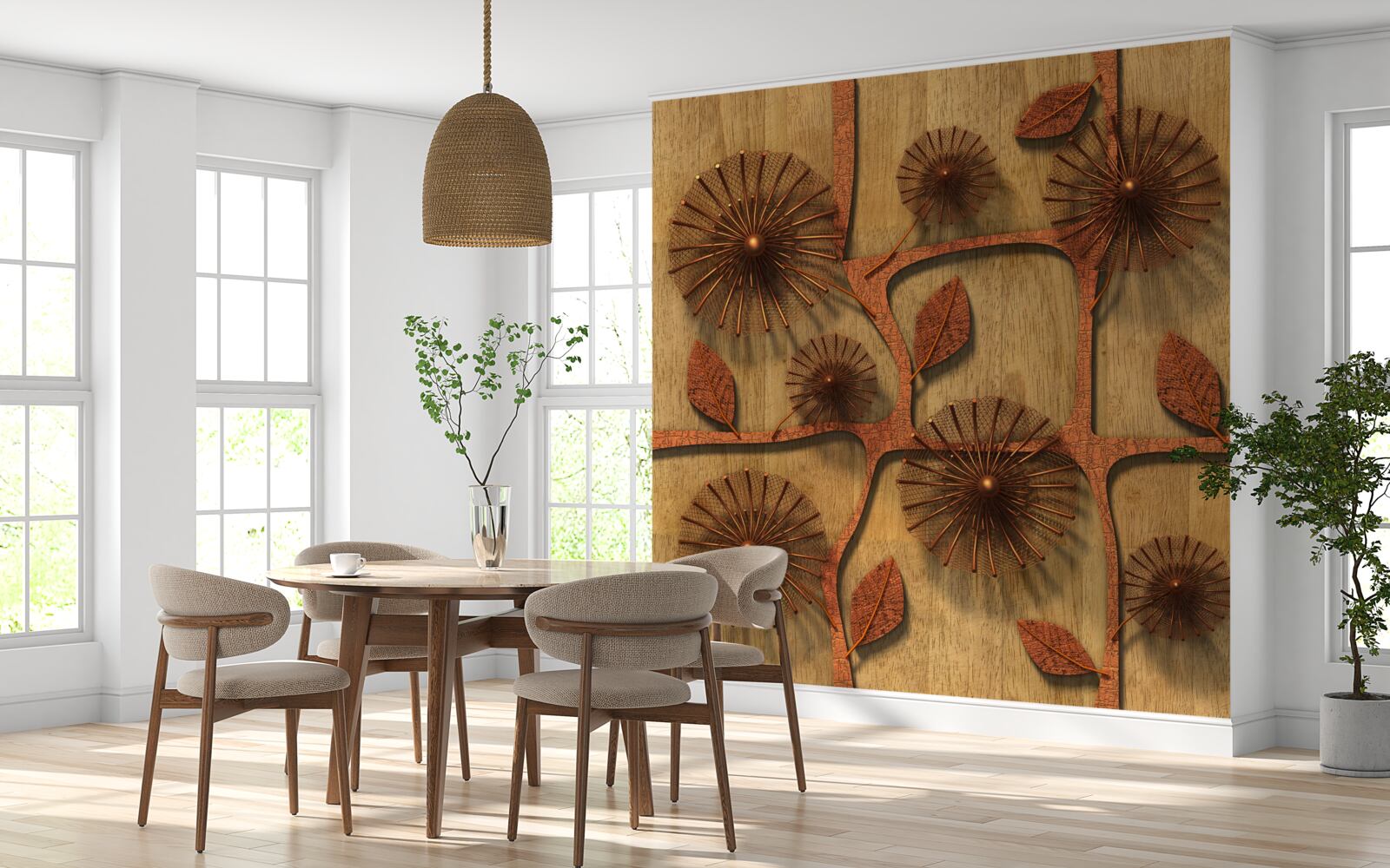 Fototapeta abstraktné púpavy na vetvách stromov