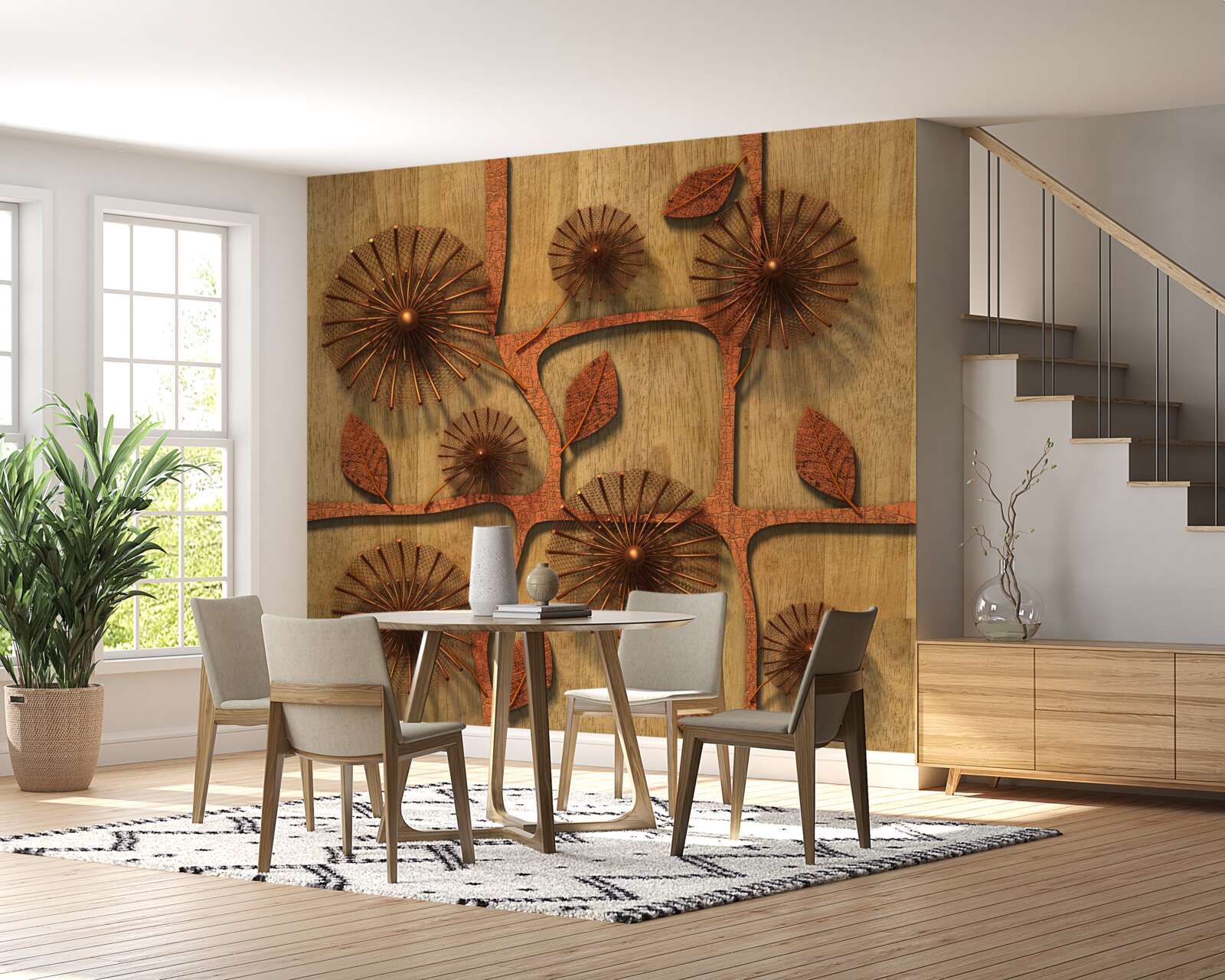 Fototapeta abstraktné púpavy na vetvách stromov