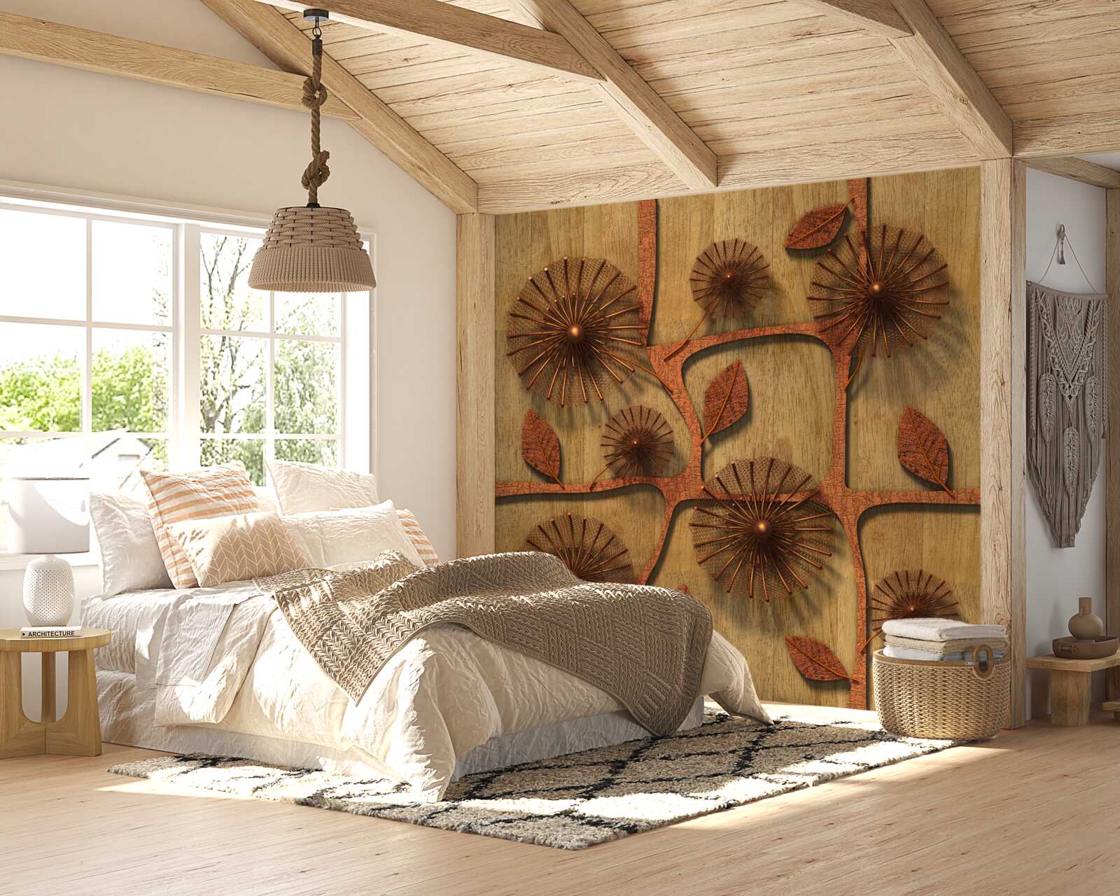 Fototapeta abstraktné púpavy na vetvách stromov