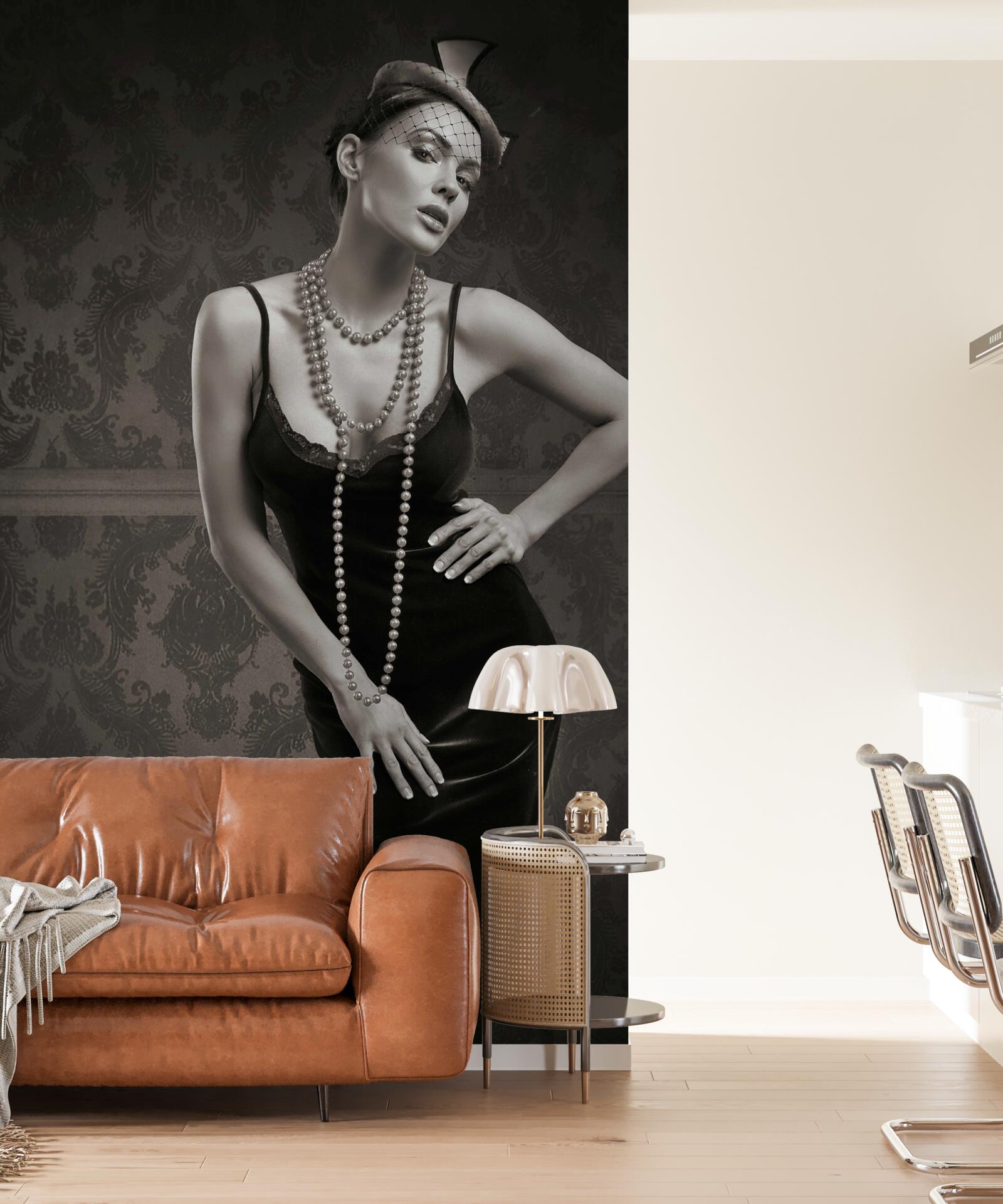 Fototapeta dievča je zobrazené v štýle 60. rokov