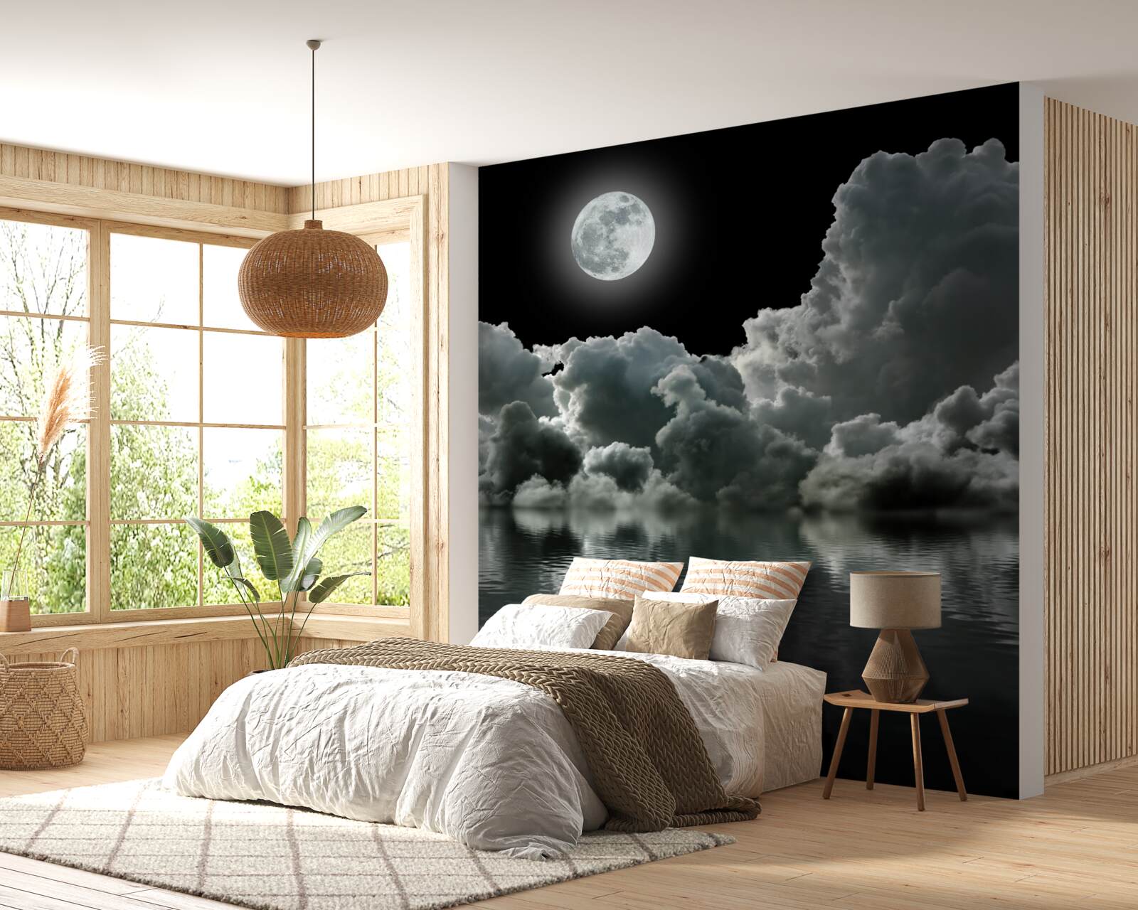 Fototapeta Spln sa odráža vode medzi oblakmi