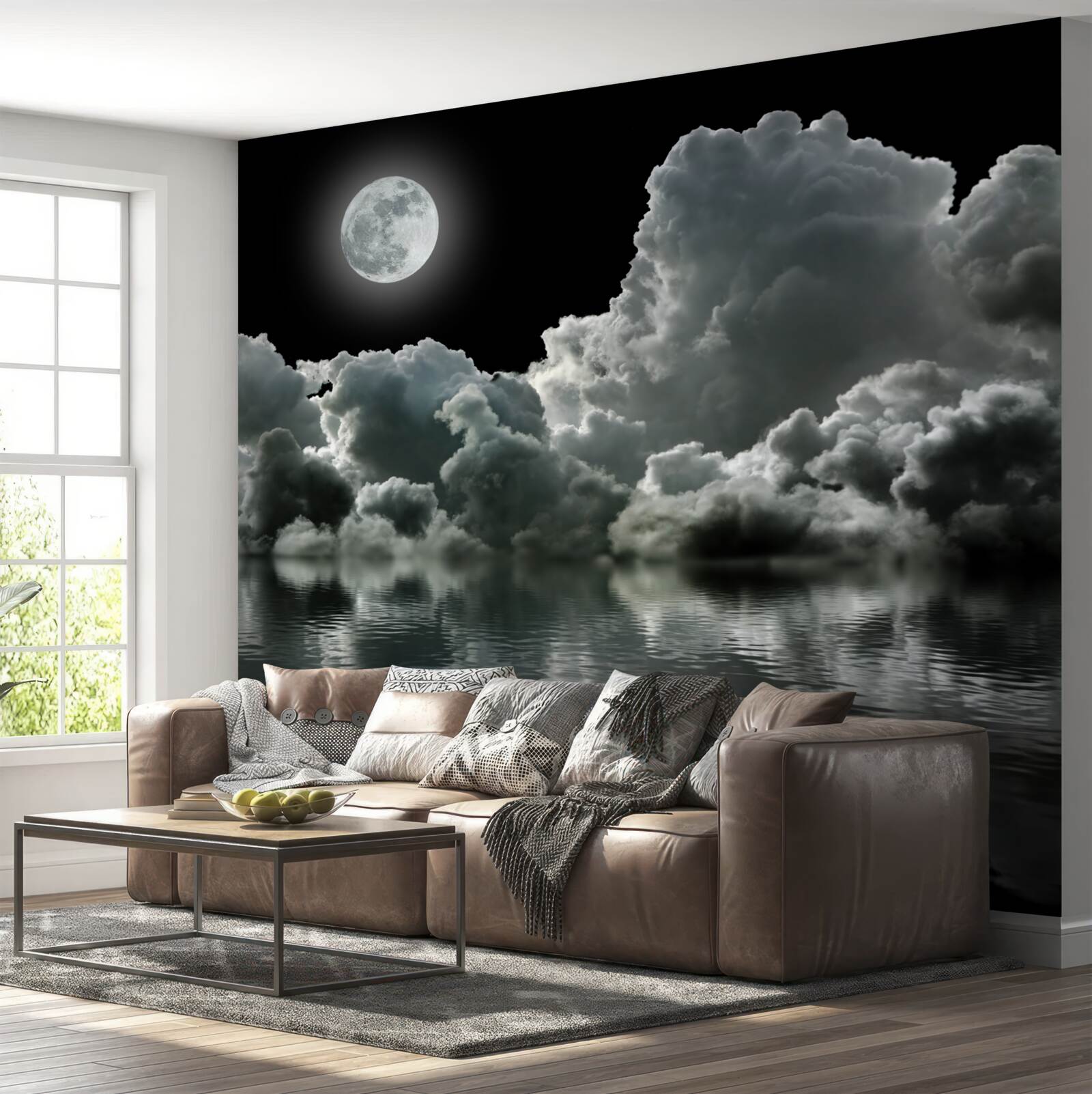 Fototapeta Spln sa odráža vode medzi oblakmi