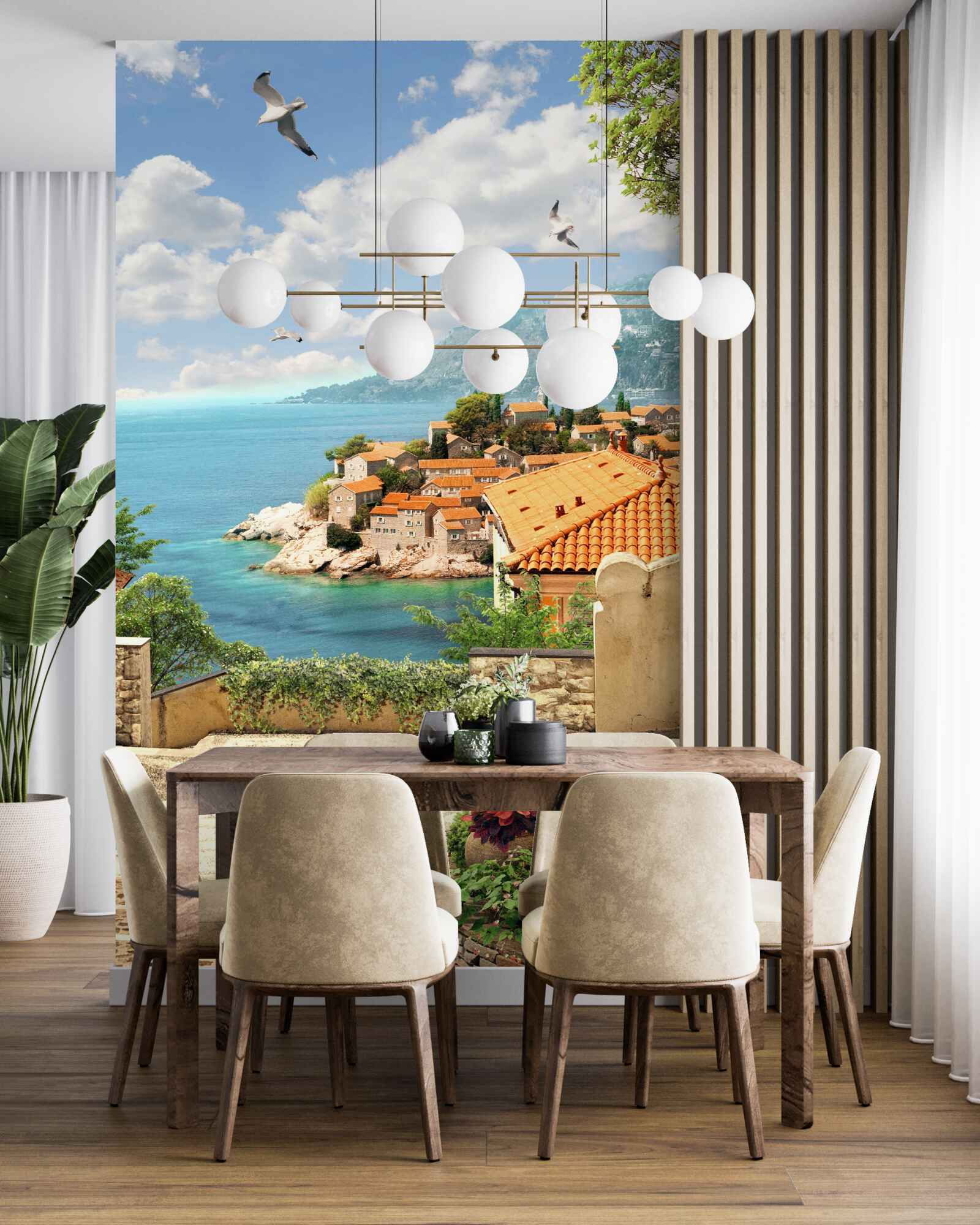 Fototapeta Nádherný výhľad na starobylé mesto neďaleko pobrežia