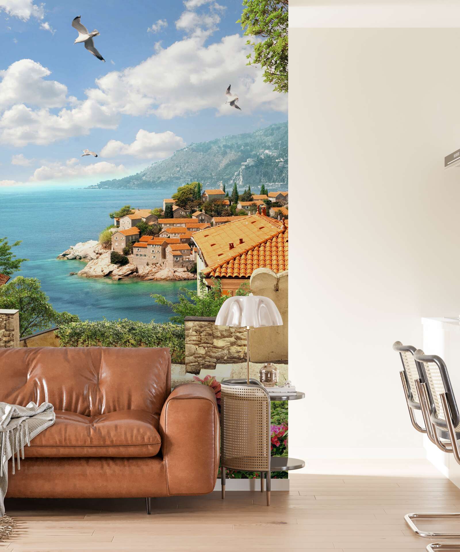 Fototapeta Nádherný výhľad na starobylé mesto neďaleko pobrežia