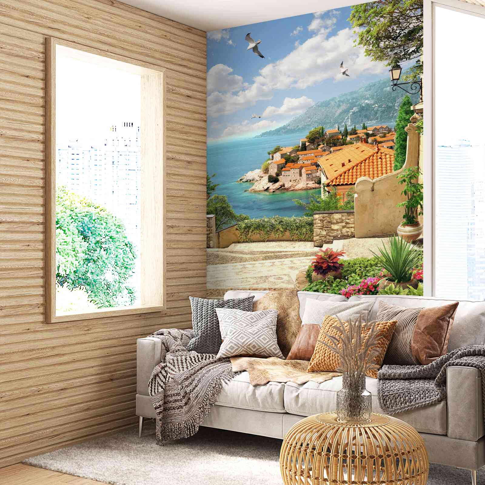 Fototapeta Nádherný výhľad na starobylé mesto neďaleko pobrežia