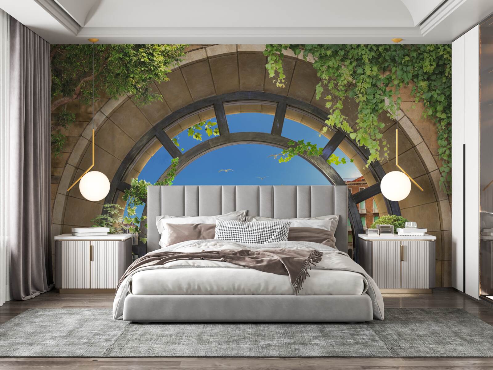 Fototapeta Okrúhle oblúky v prístavisku lodí