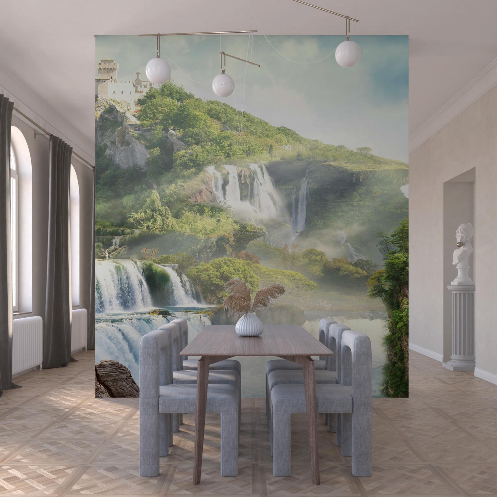 Fototapeta veľa vysokých kaskádových vodopádov