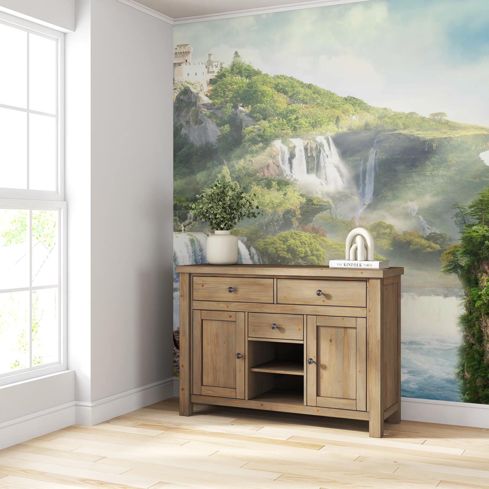 Fototapeta veľa vysokých kaskádových vodopádov