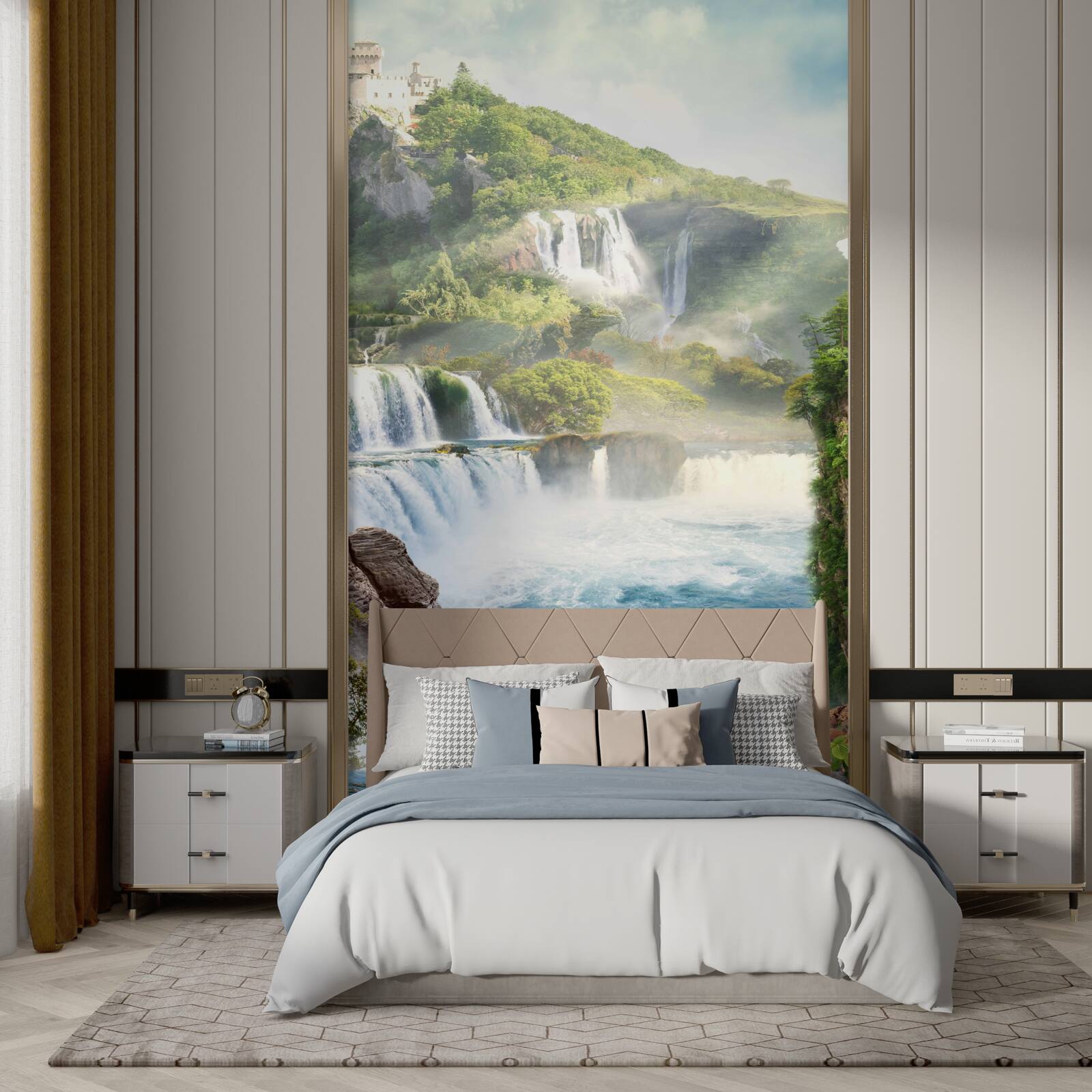 Fototapeta veľa vysokých kaskádových vodopádov