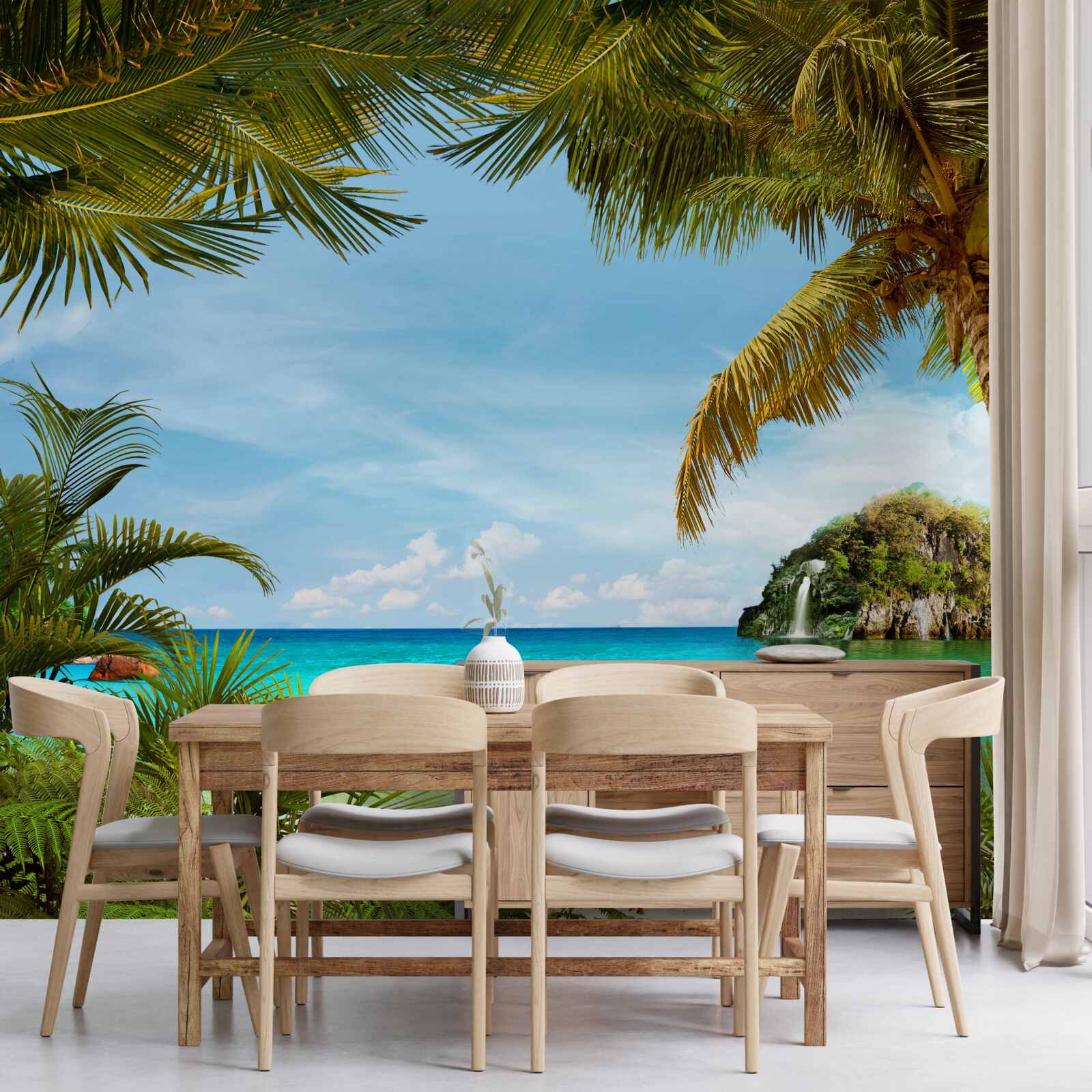 Fototapeta tyrkysové more a pláž v tropoch