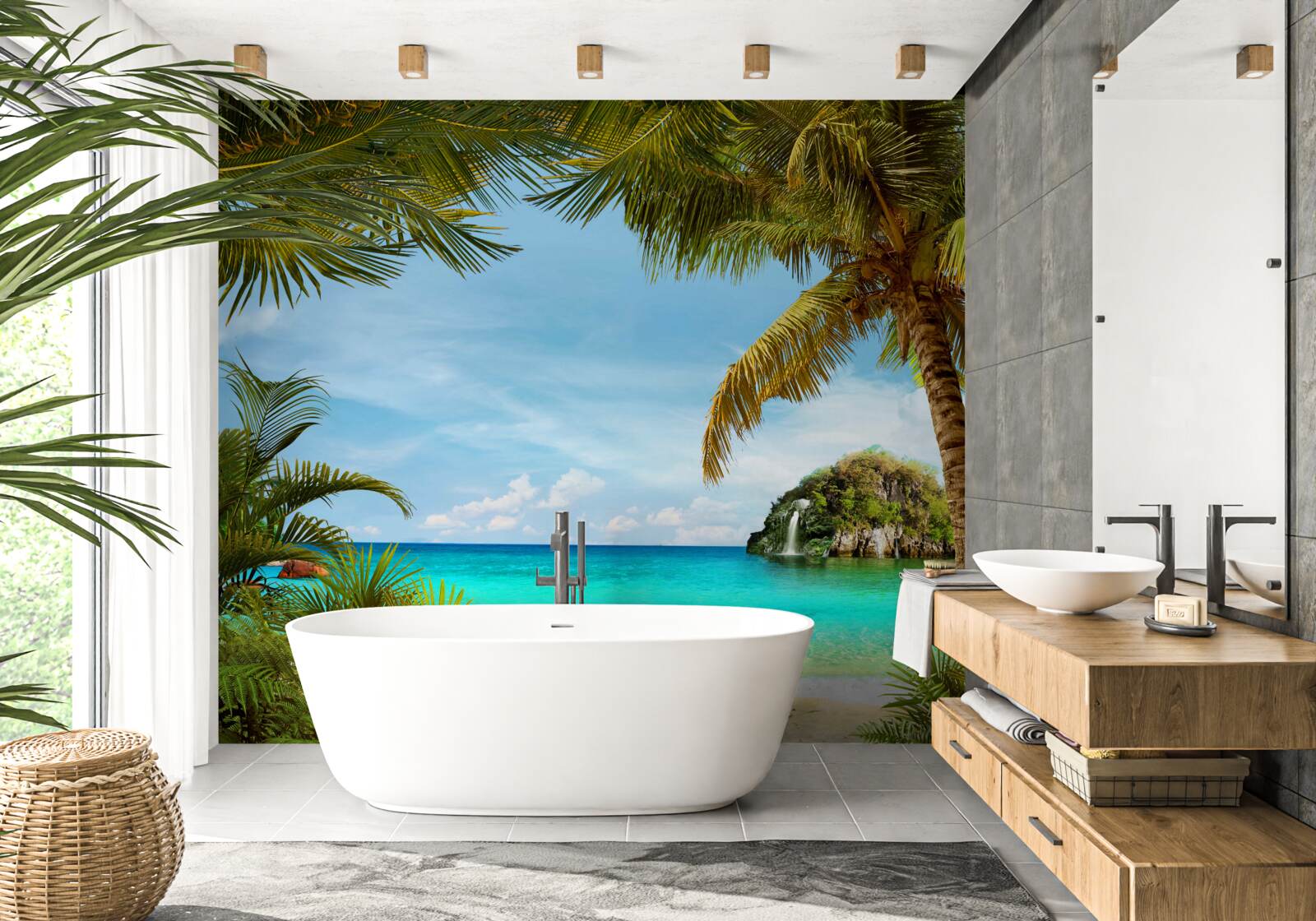 Fototapeta tyrkysové more a pláž v tropoch