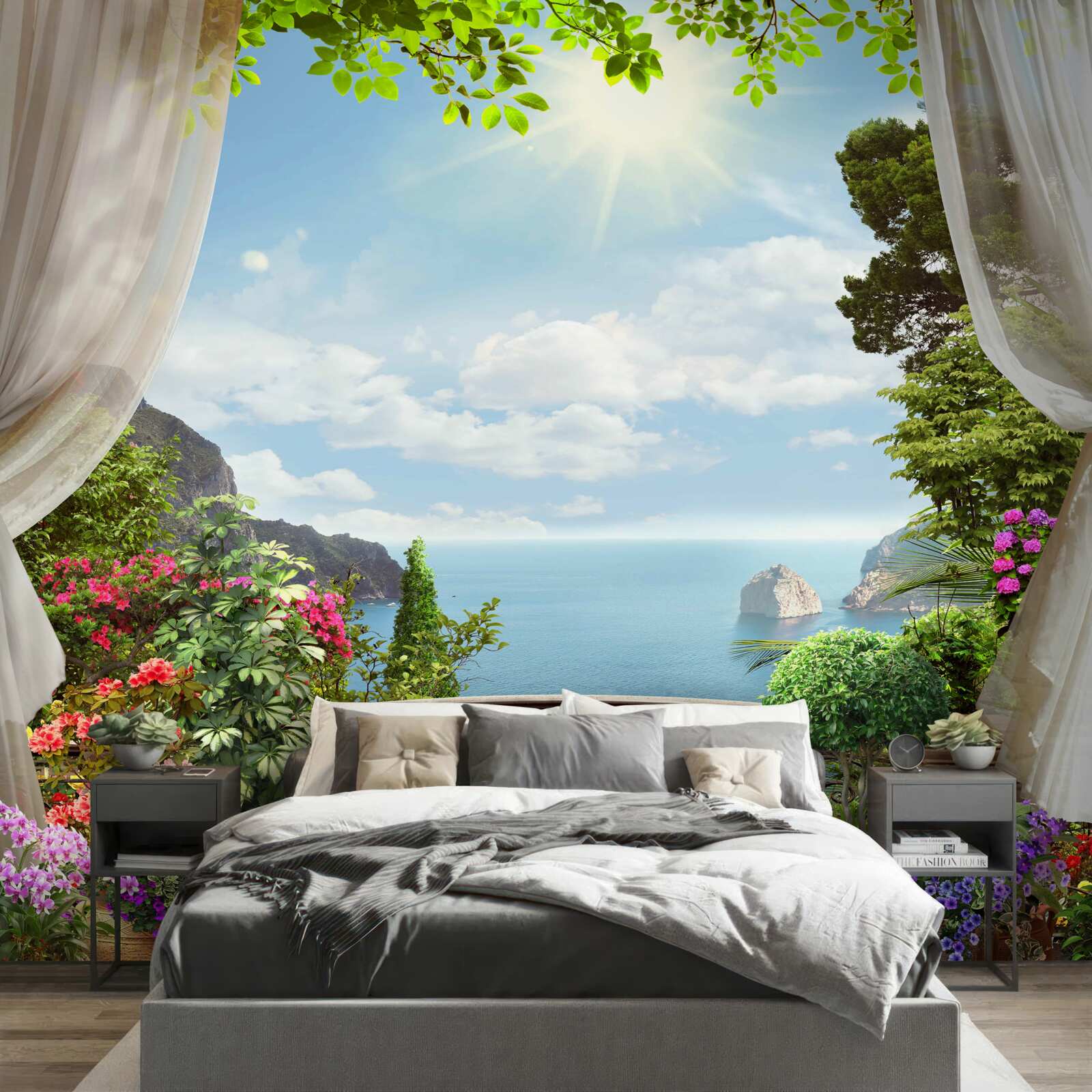 Fototapeta z balkóna môžete vidieť oceán tiahnuci sa k obzoru a strmé útesy