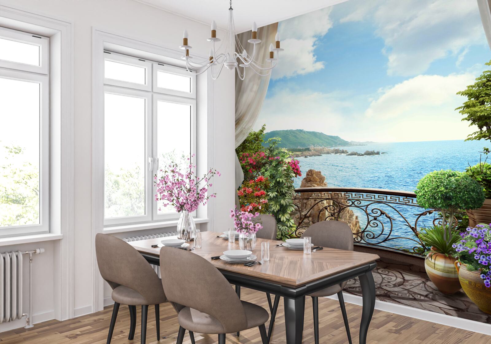 Fototapeta loggia má krásny panoramatický výhľad na oceán