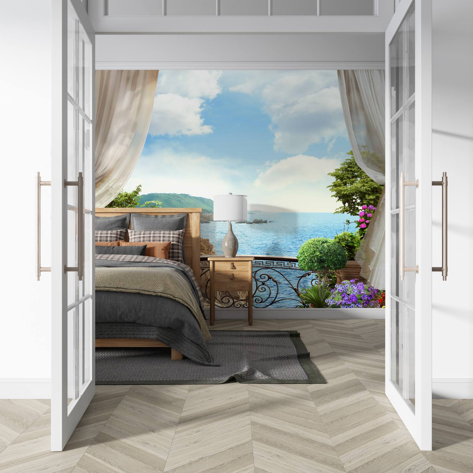 Fototapeta loggia má krásny panoramatický výhľad na oceán