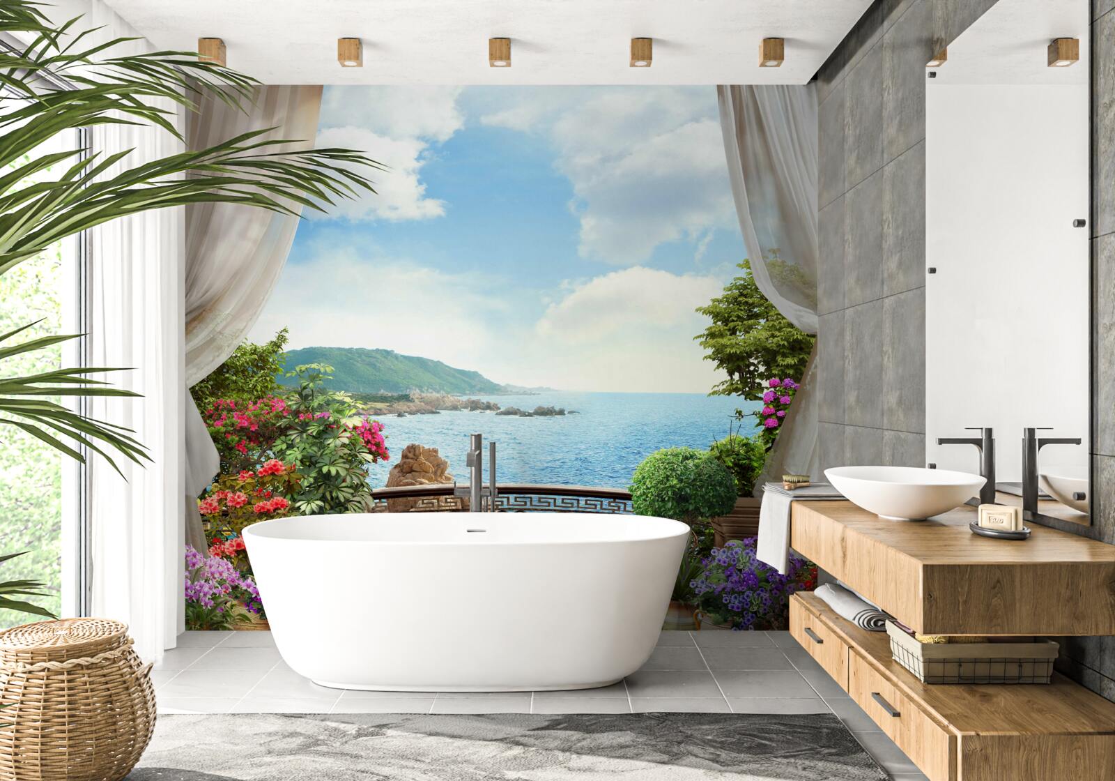 Fototapeta loggia má krásny panoramatický výhľad na oceán