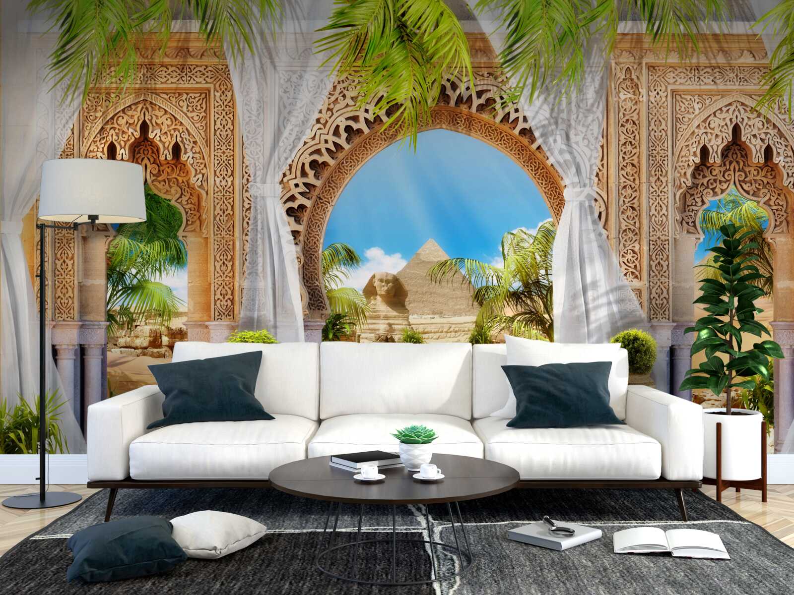 Fototapeta Okrúhle oblúky v orientálnom štýle s nádherným výhľadom