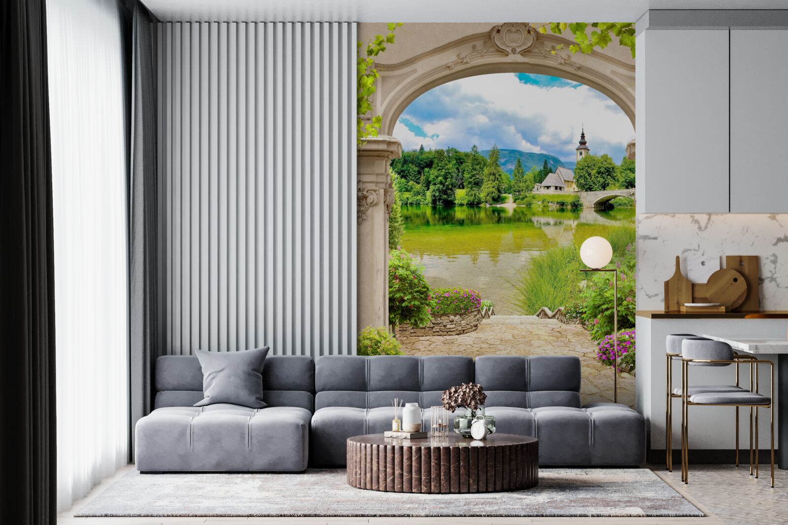 Fototapeta kruhový oblúk vedúci k vode