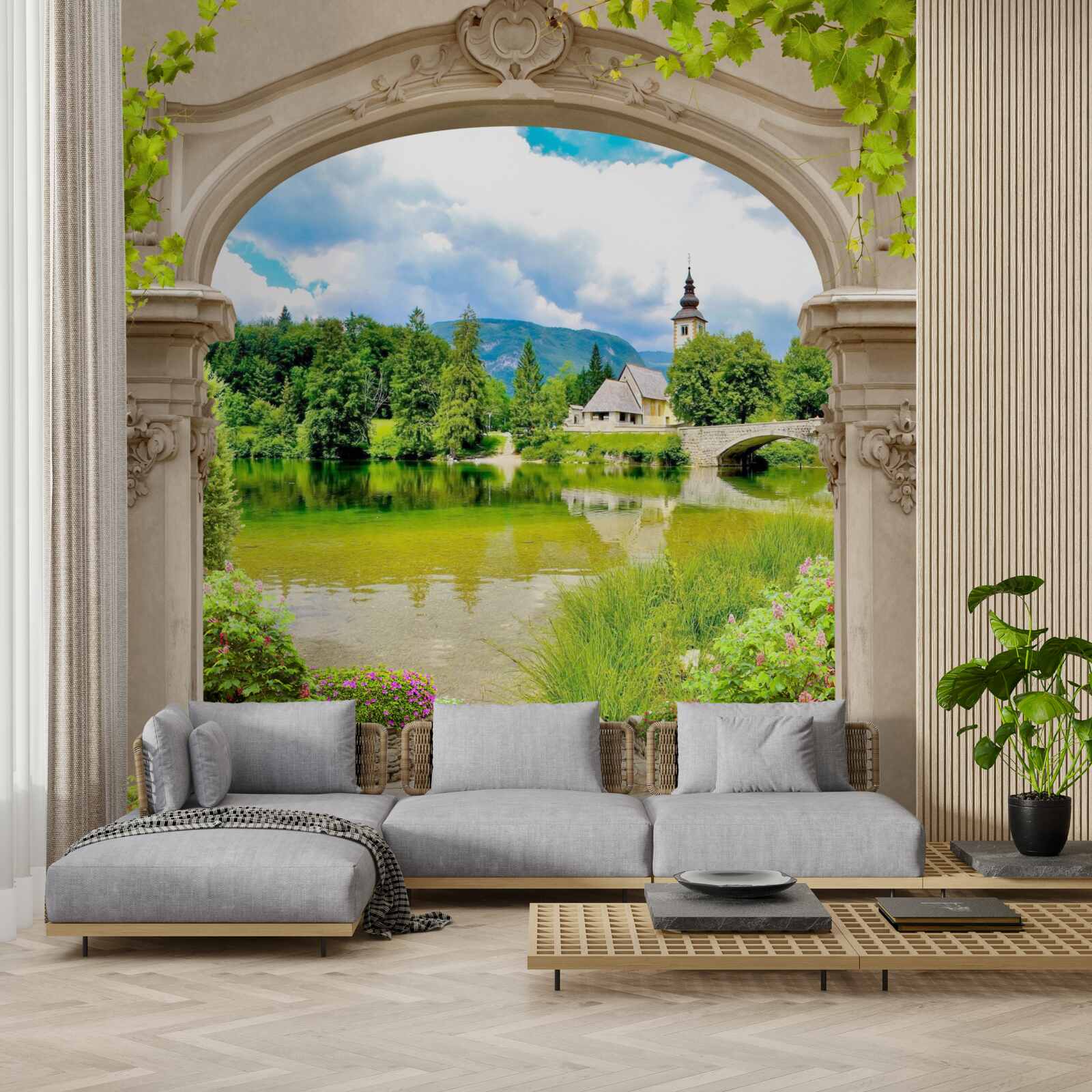 Fototapeta kruhový oblúk vedúci k vode