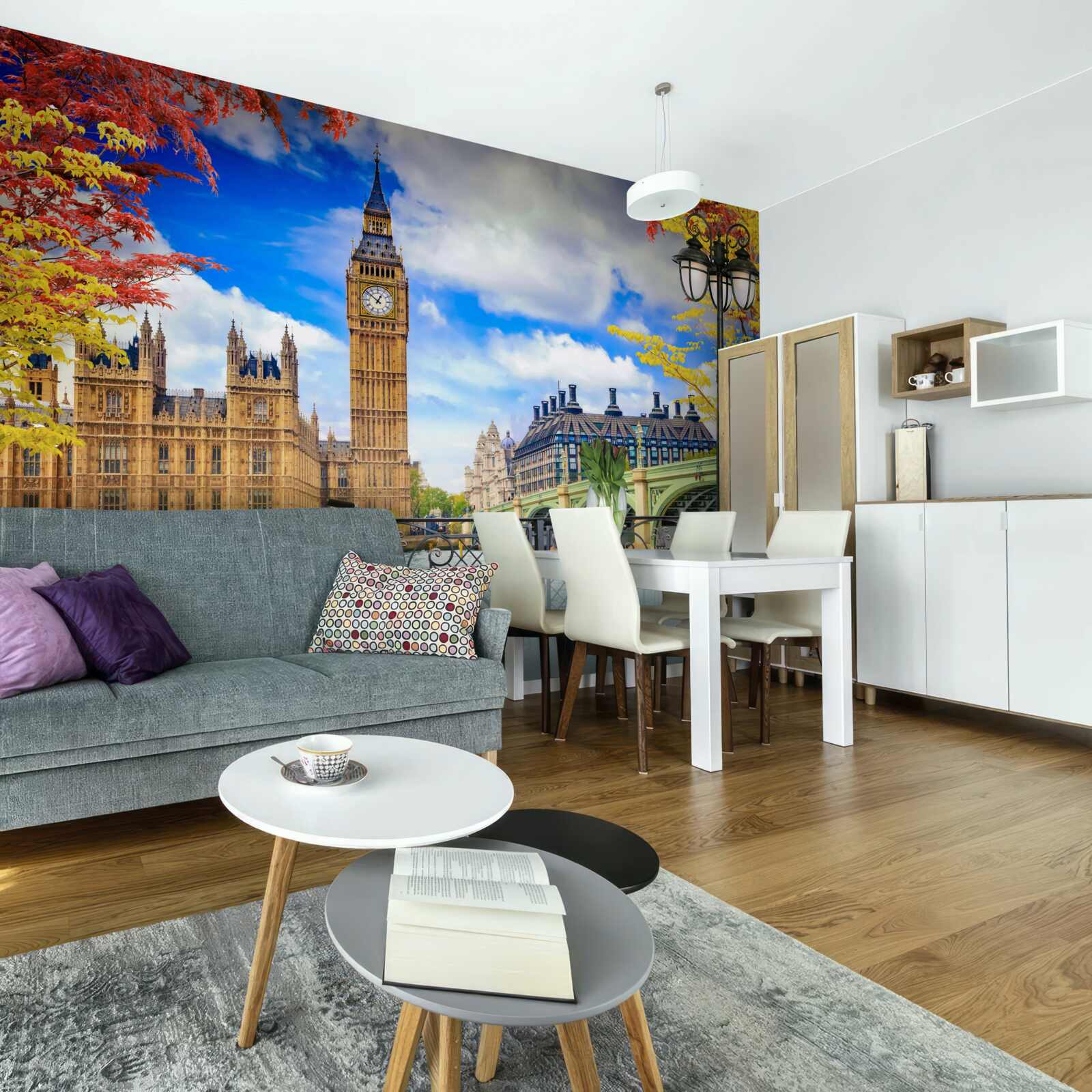 Fototapeta na jeseň bude most spájajúci Temžu a Big Ben